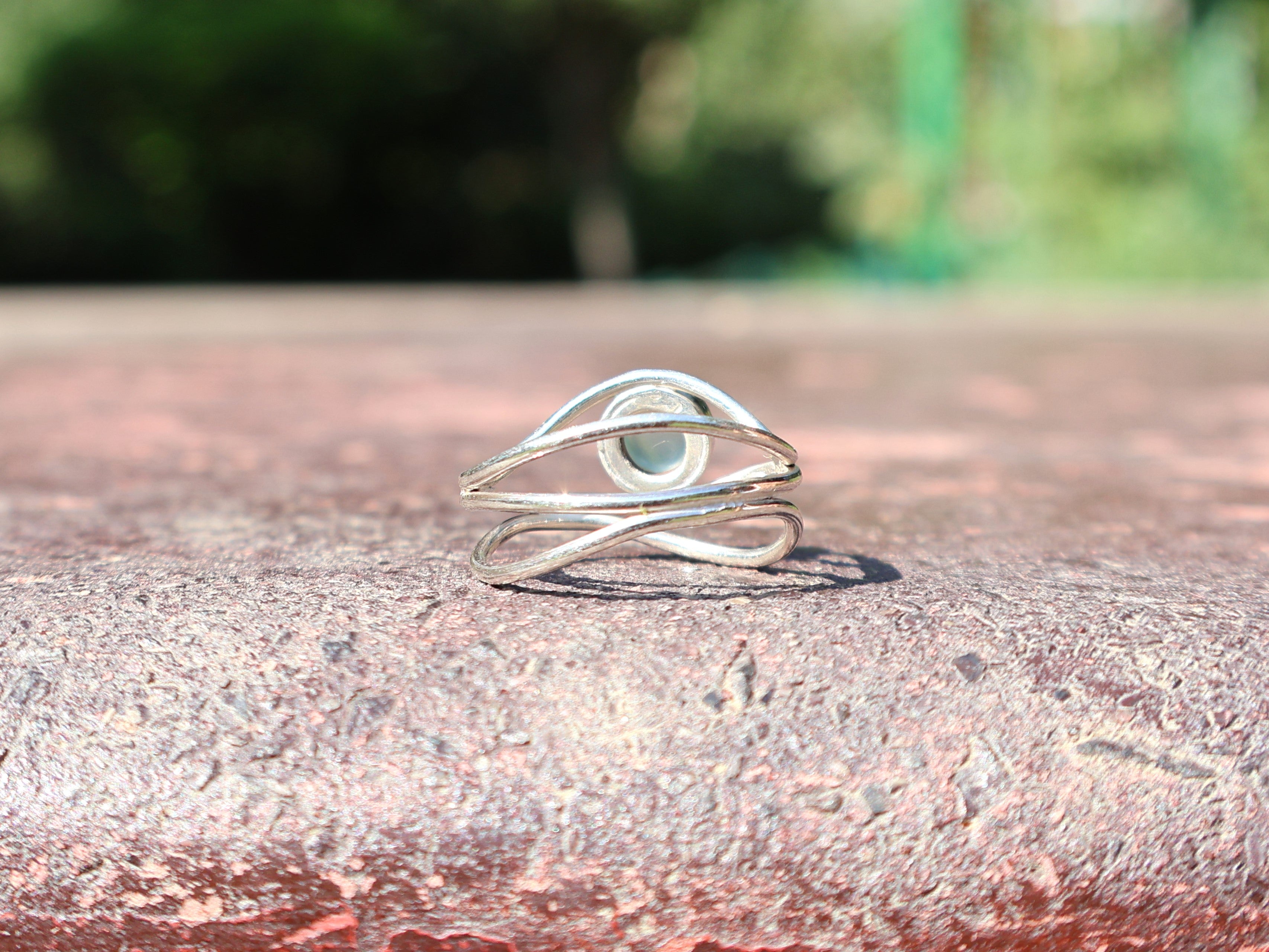 Aqua Chalcedon Ring 925 Sterling Silber Ring Boho März Geburtsstein Ring Blauer Chalcedon Handgemachter Statement Silberring