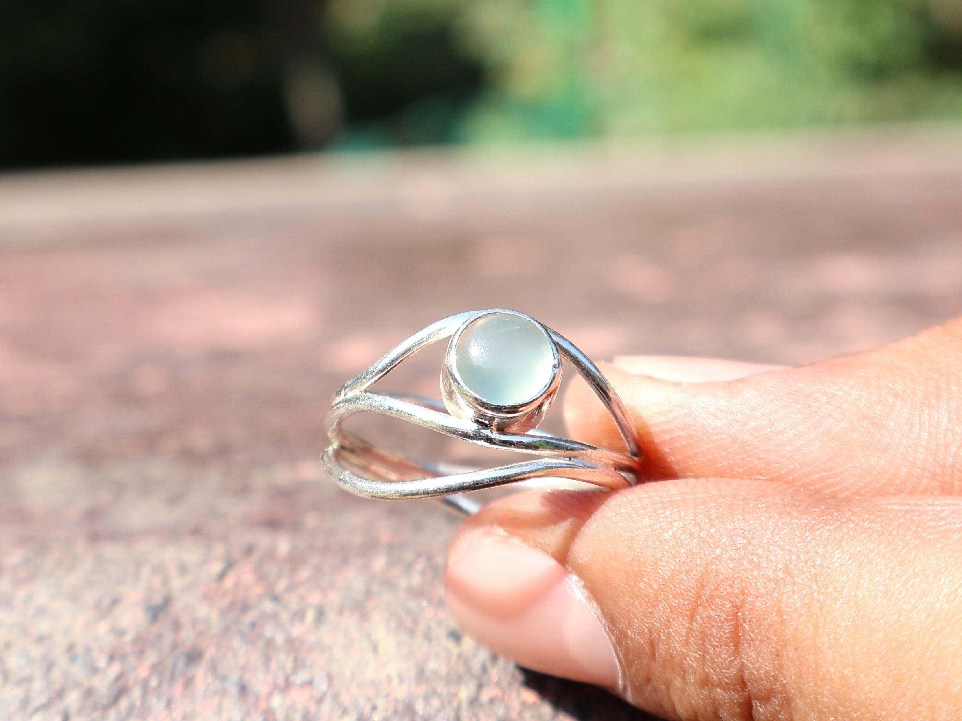 Aqua Chalcedon Ring 925 Sterling Silber Ring Boho März Geburtsstein Ring Blauer Chalcedon Handgemachter Statement Silberring