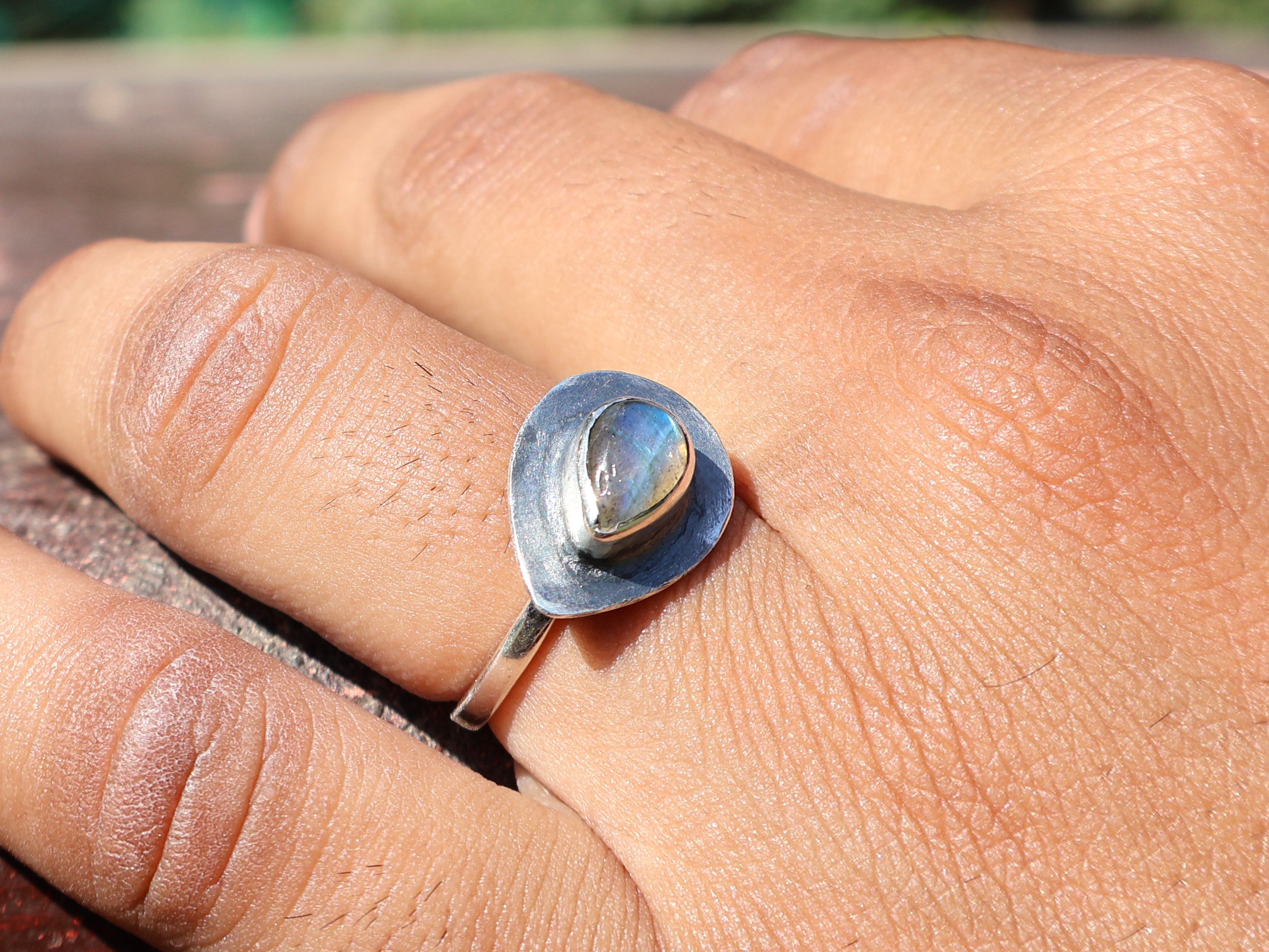 Labradorit Ring 925 Sterling Silber Ring Blauer Feuerstein Birnenform Edelstein Ring Boho Ring Geschenk Für Sie