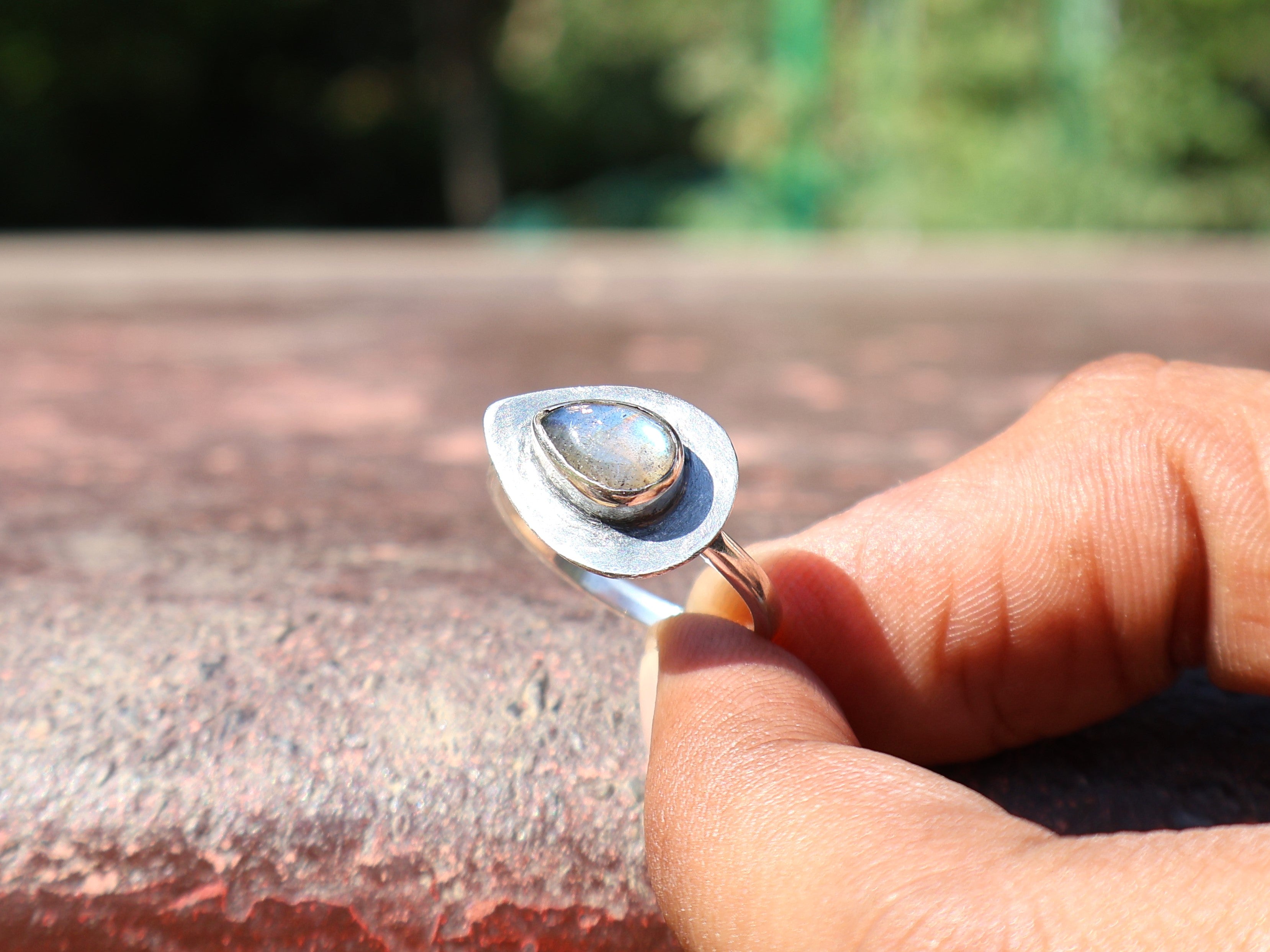 Labradorit Ring 925 Sterling Silber Ring Blauer Feuerstein Birnenform Edelstein Ring Boho Ring Geschenk Für Sie