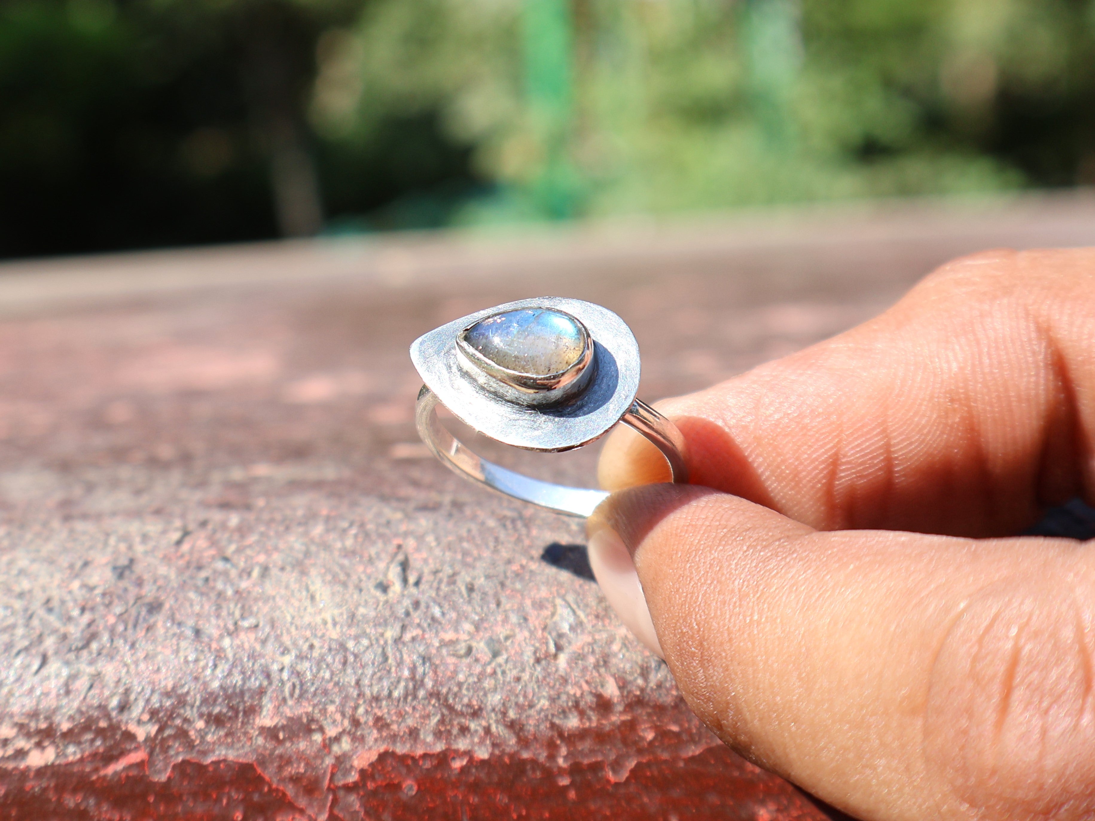 Labradorit Ring 925 Sterling Silber Ring Blauer Feuerstein Birnenform Edelstein Ring Boho Ring Geschenk Für Sie
