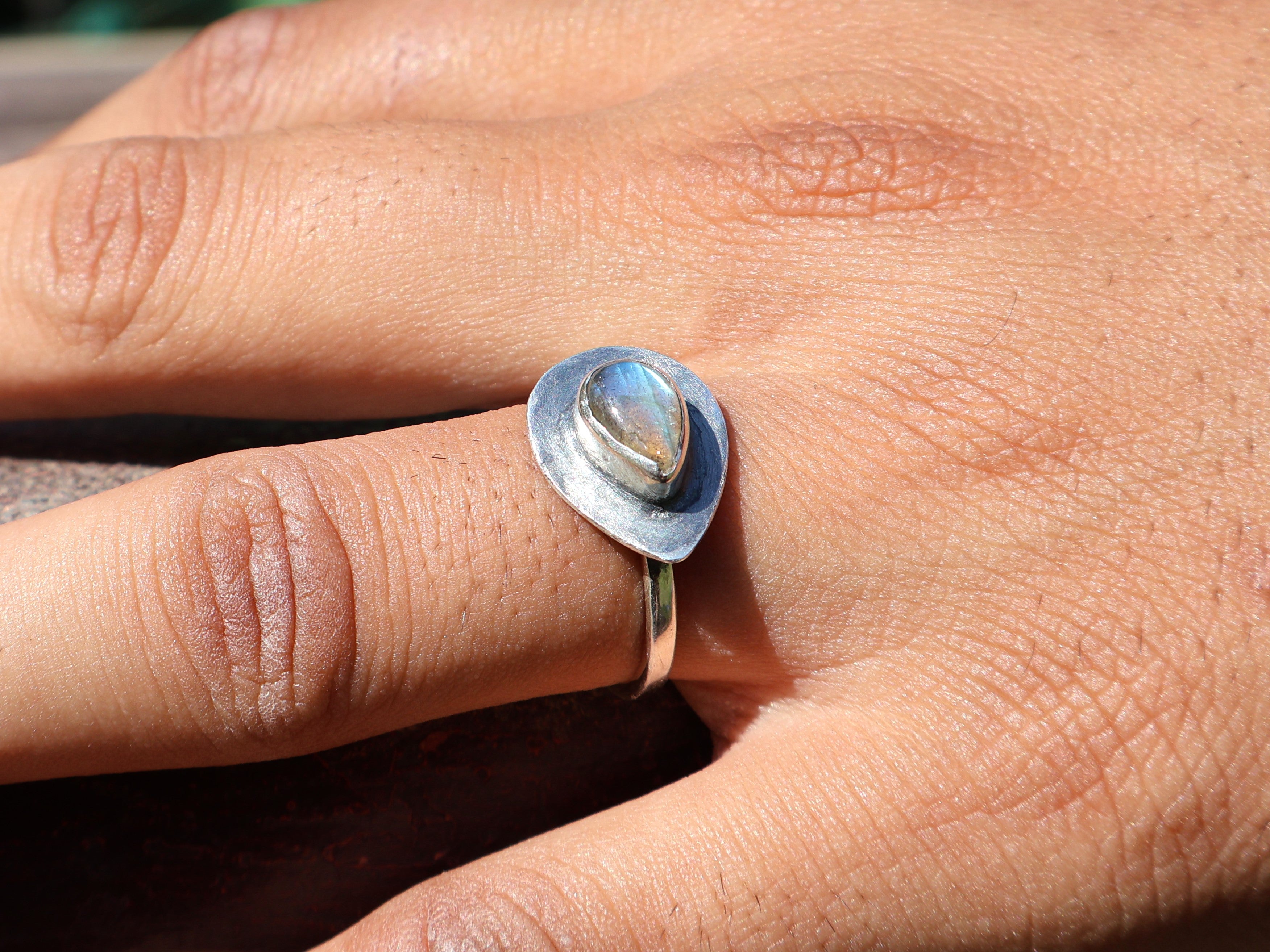 Labradorit Ring 925 Sterling Silber Ring Blauer Feuerstein Birnenform Edelstein Ring Boho Ring Geschenk Für Sie