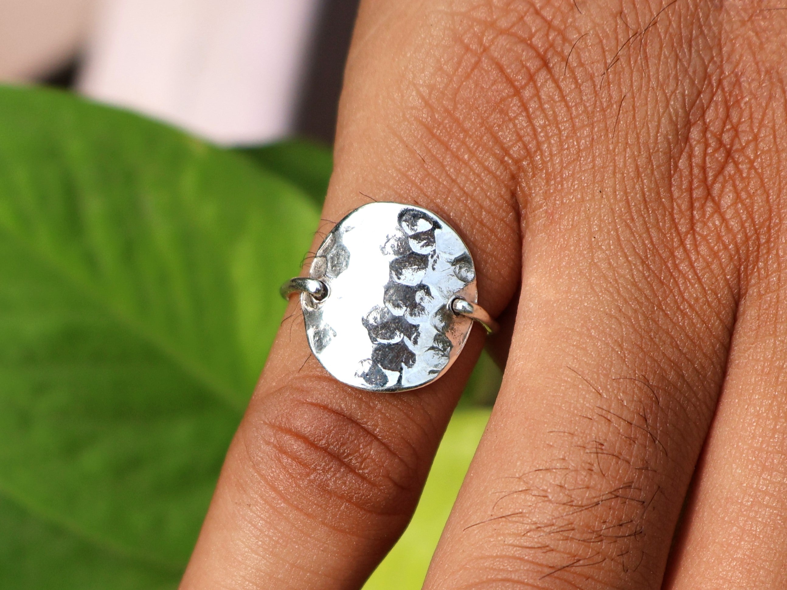 Gehämmerter Bandring 925 Silberring Boho Stacking Ring Alltagsring Handgemachter Ring Geschenk für Sie