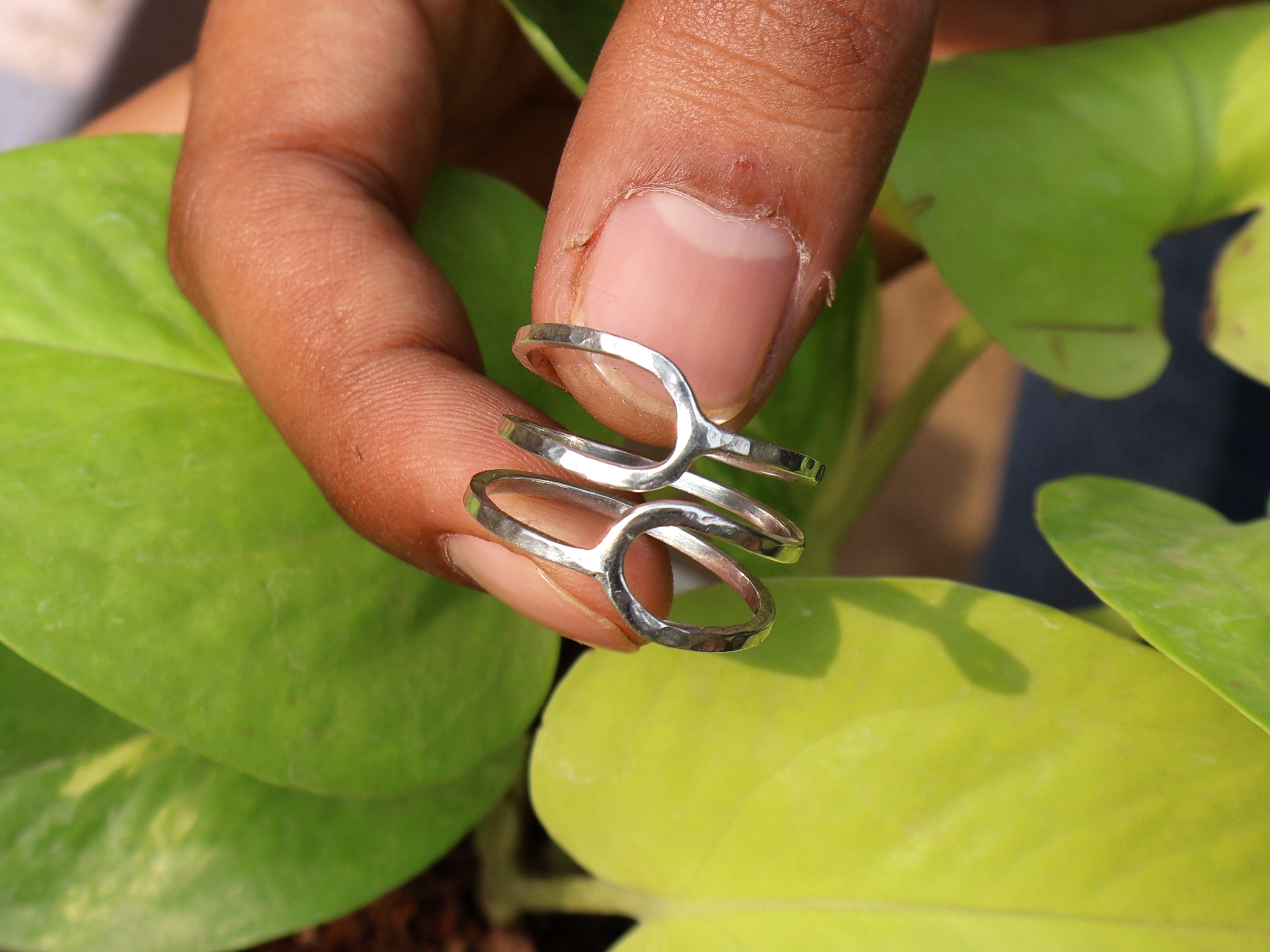 Gehämmerter Spiralring 925 Silberring Boho Statement Ring Alltag Handgemachter Ring Geschenk für Sie