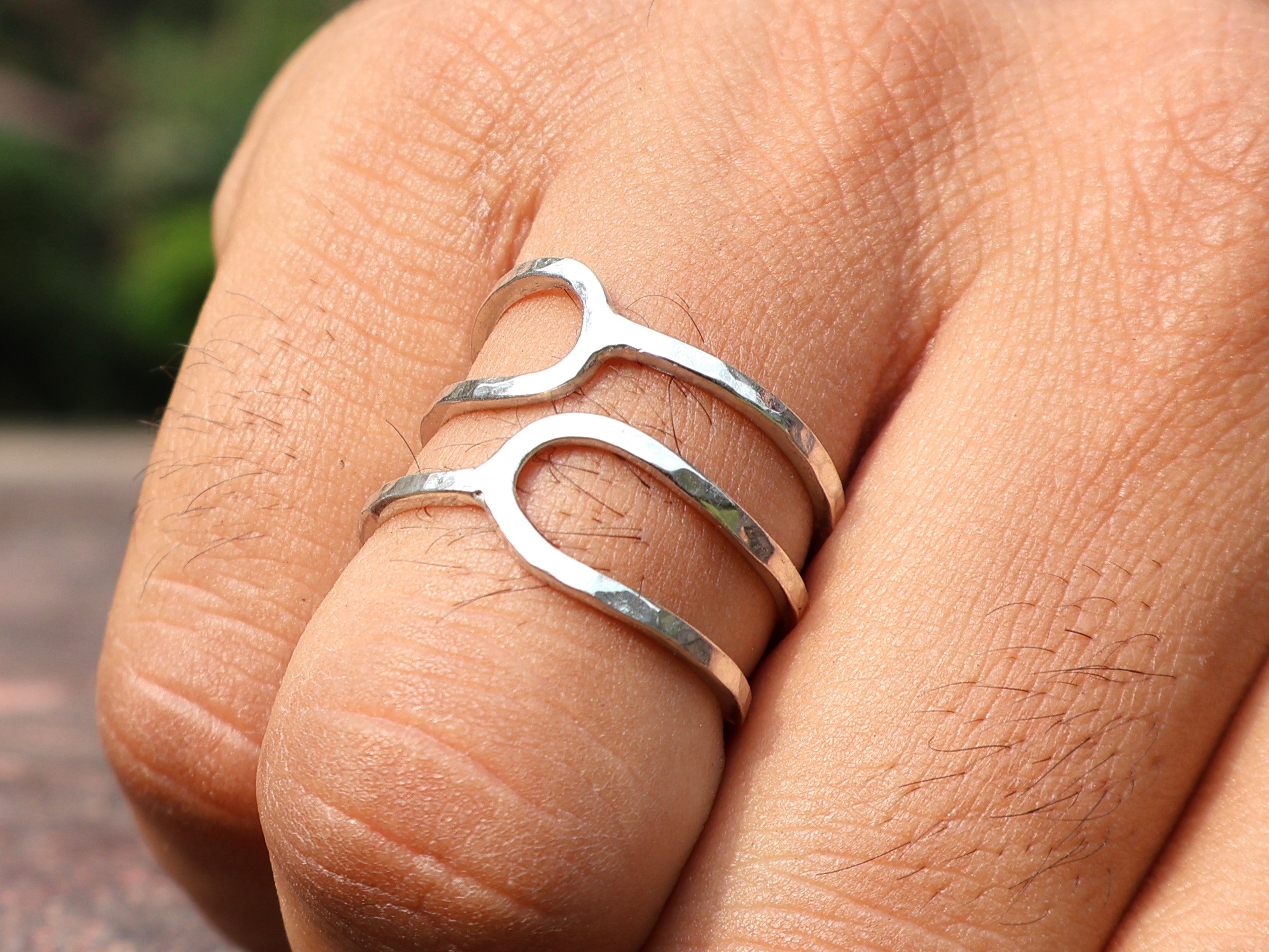 Gehämmerter Spiralring 925 Silberring Boho Statement Ring Alltag Handgemachter Ring Geschenk für Sie