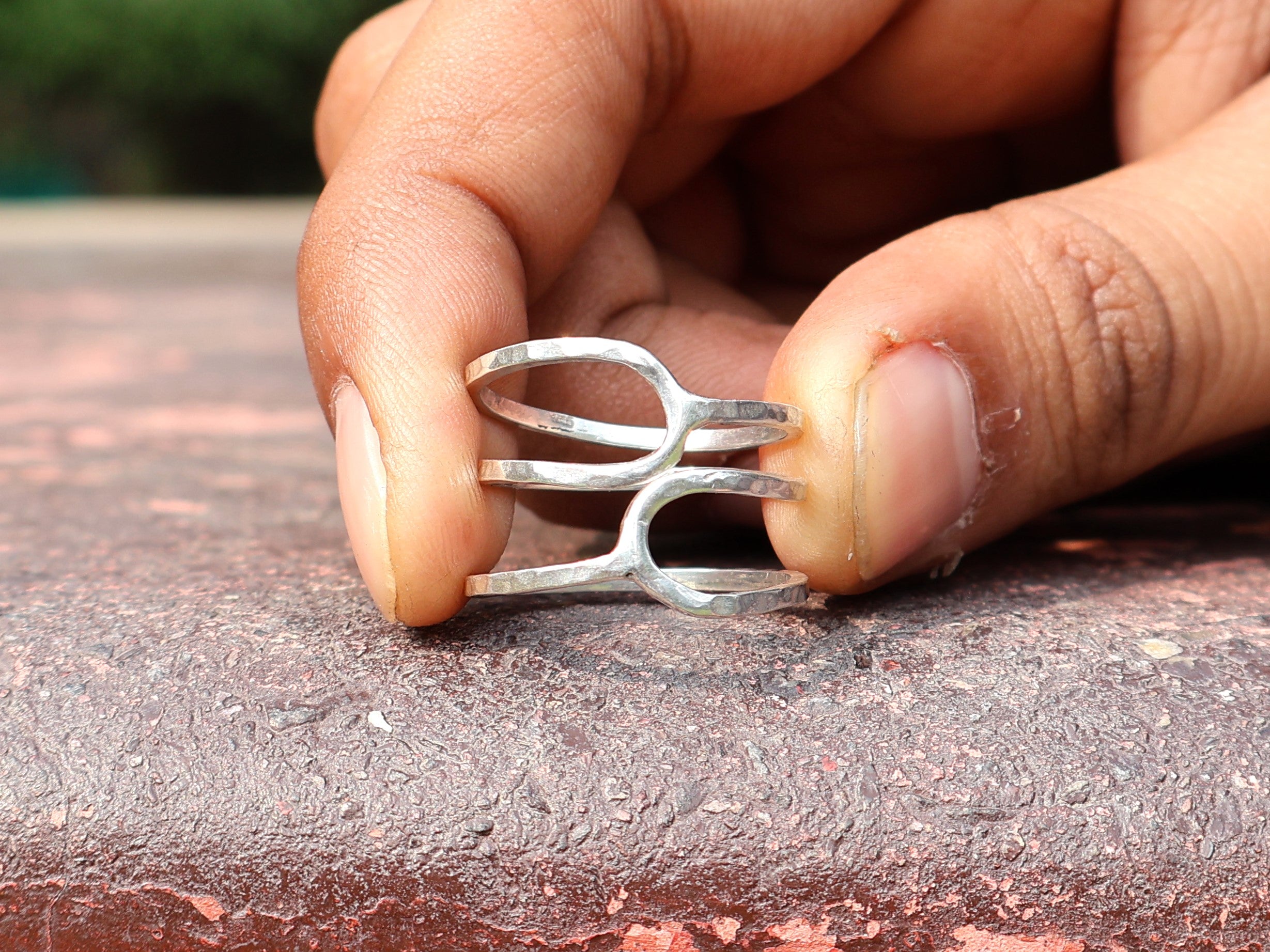 Gehämmerter Spiralring 925 Silberring Boho Statement Ring Alltag Handgemachter Ring Geschenk für Sie