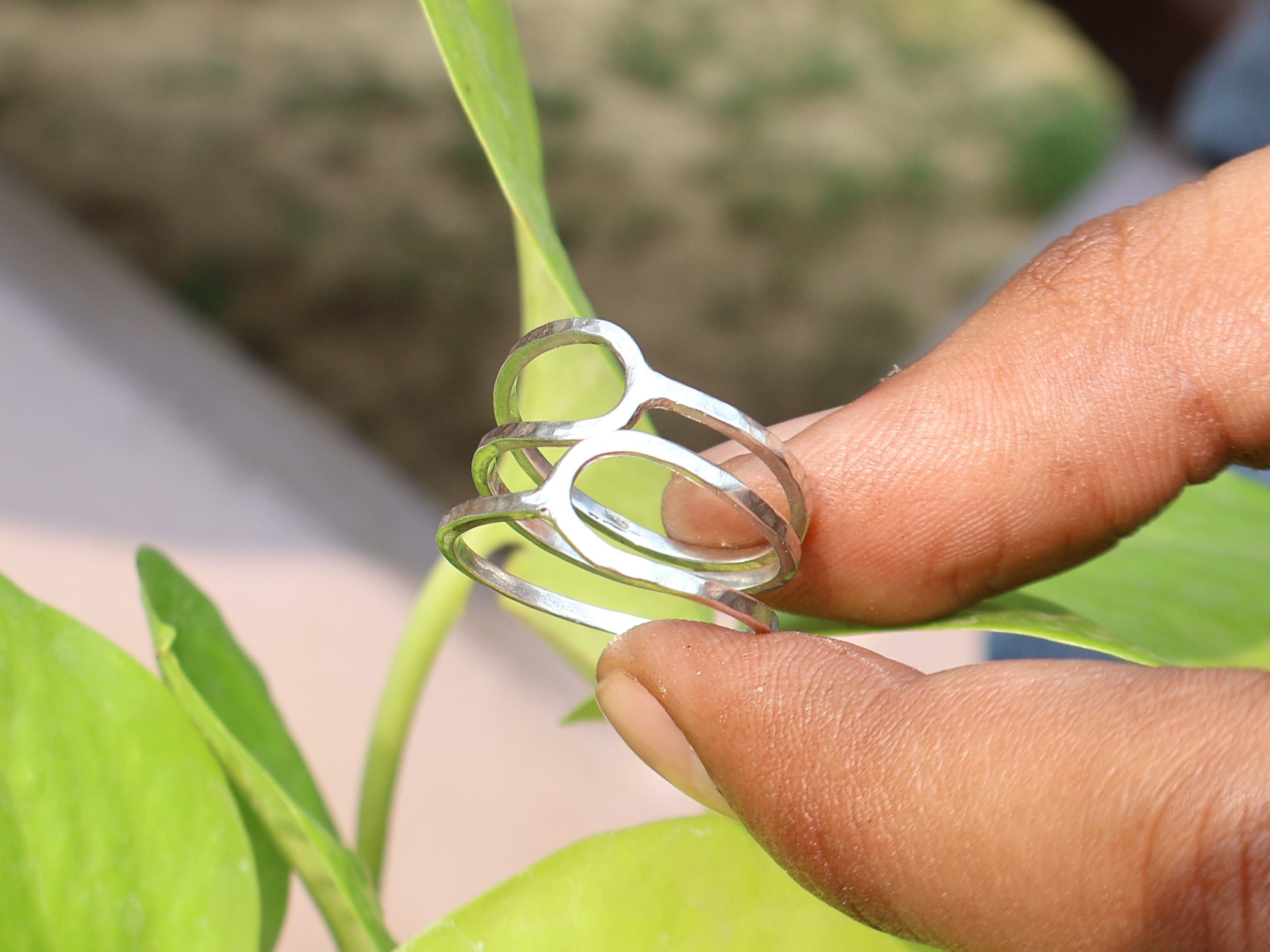 Gehämmerter Spiralring 925 Silberring Boho Statement Ring Alltag Handgemachter Ring Geschenk für Sie