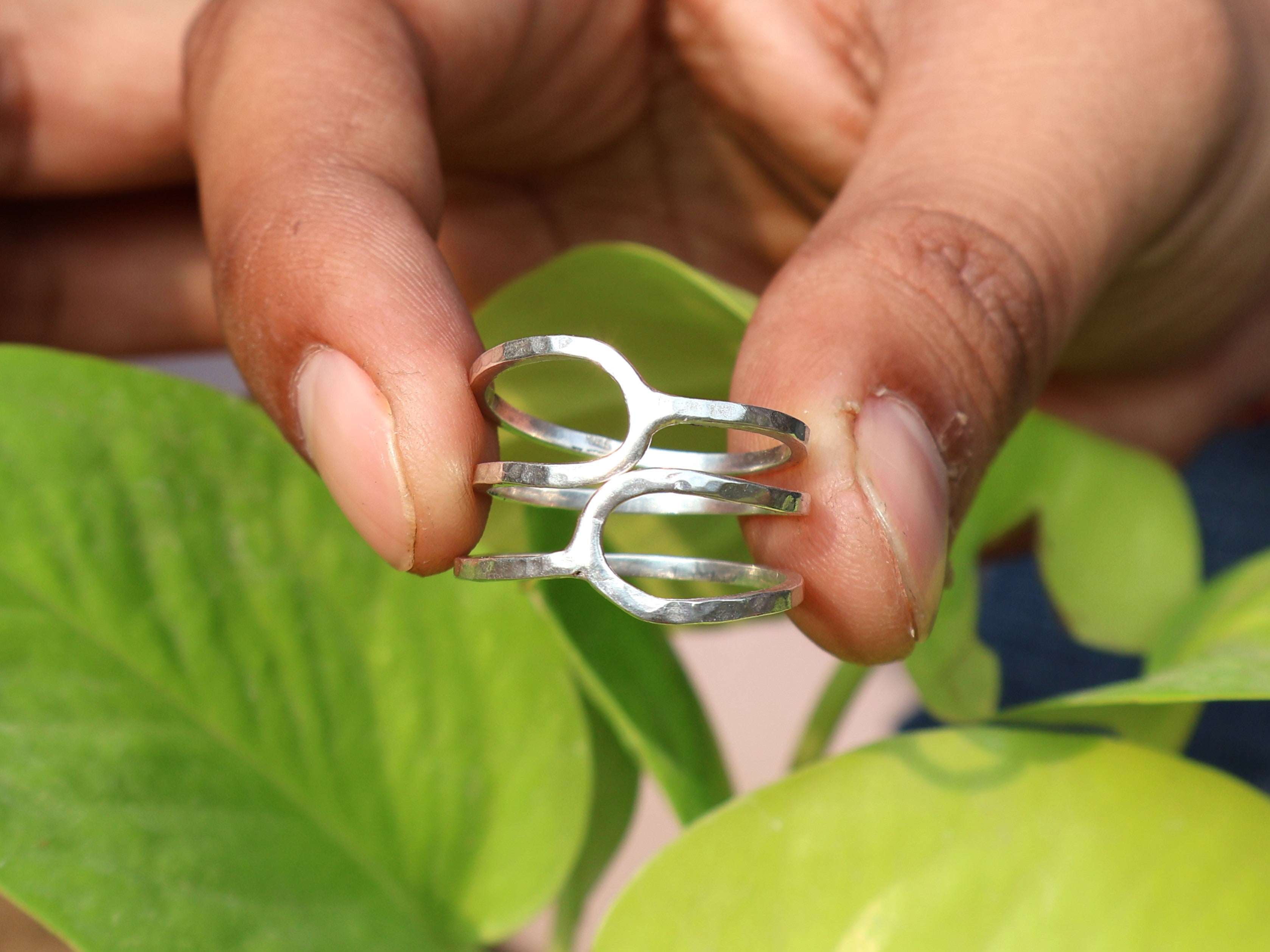 Gehämmerter Spiralring 925 Silberring Boho Statement Ring Alltag Handgemachter Ring Geschenk für Sie