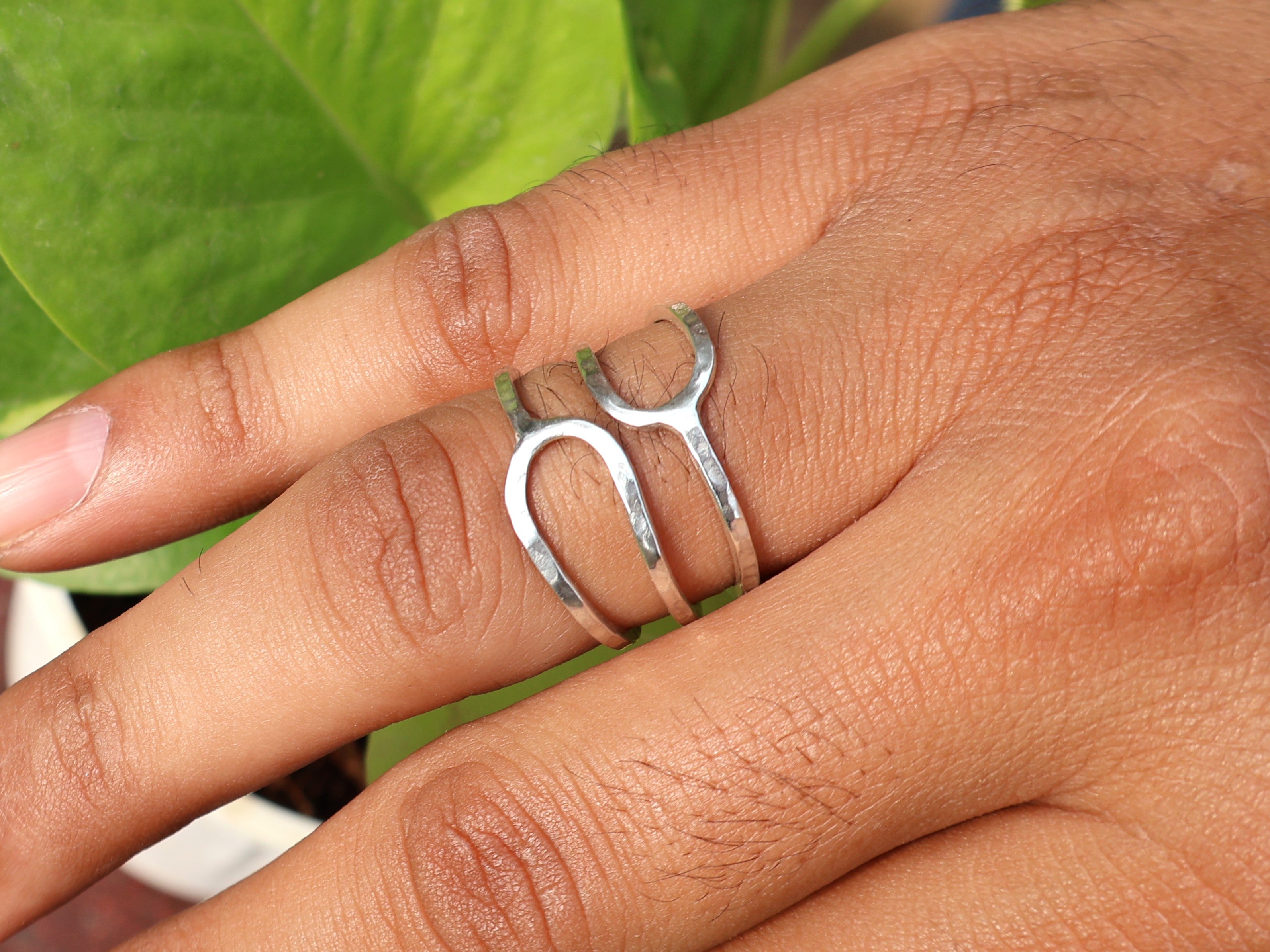 Gehämmerter Spiralring 925 Silberring Boho Statement Ring Alltag Handgemachter Ring Geschenk für Sie