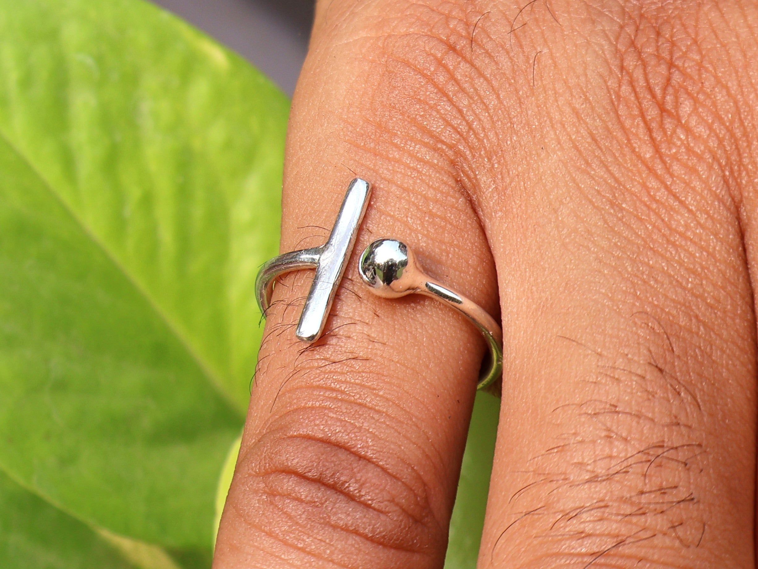 Open Bar Ring Delicate Dames Ring Stapelring 925 Zilveren Ring Unieke Bar Ring Verstelbare Moderne Ring
