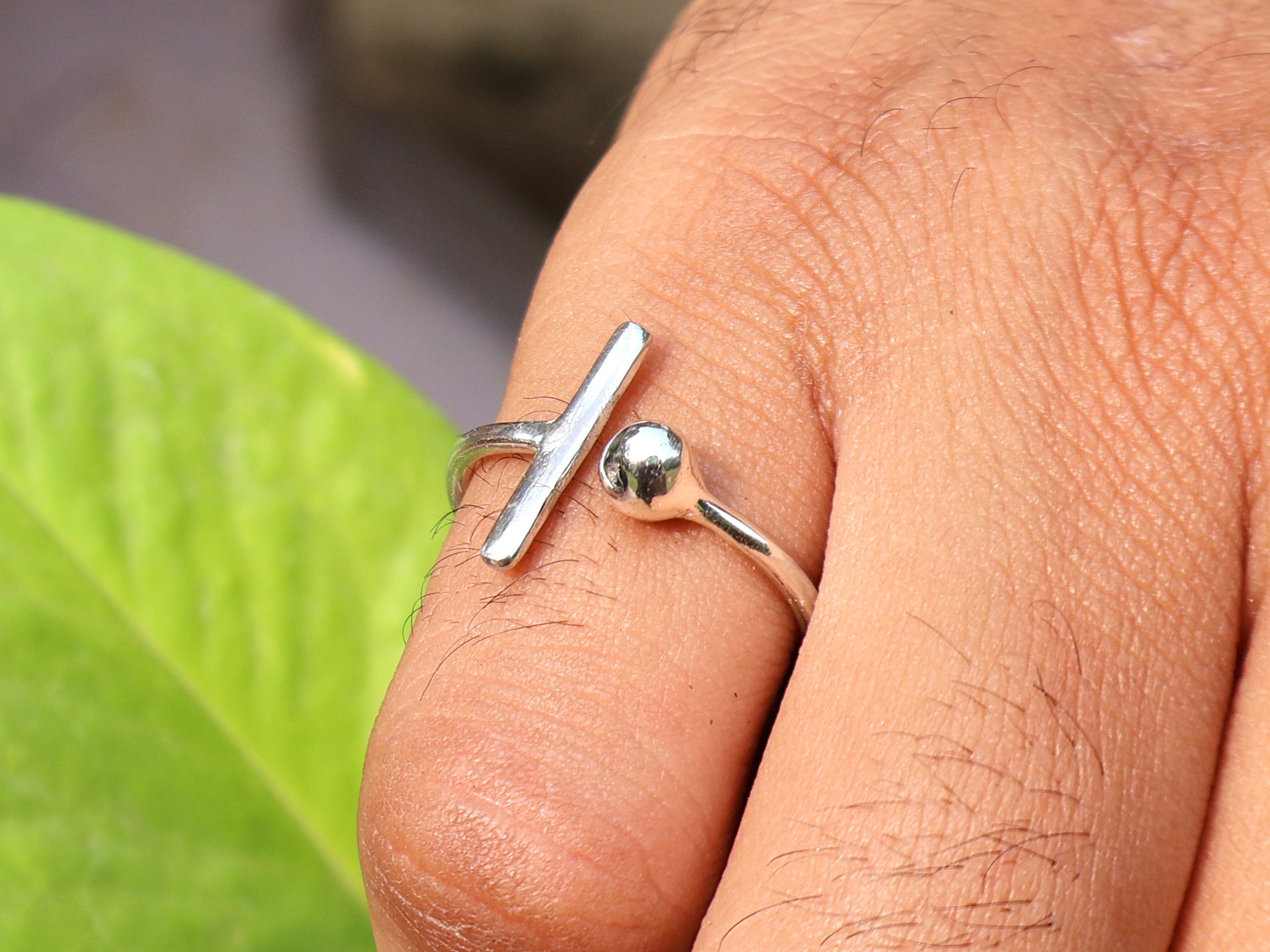Open Bar Ring Delicate Dames Ring Stapelring 925 Zilveren Ring Unieke Bar Ring Verstelbare Moderne Ring