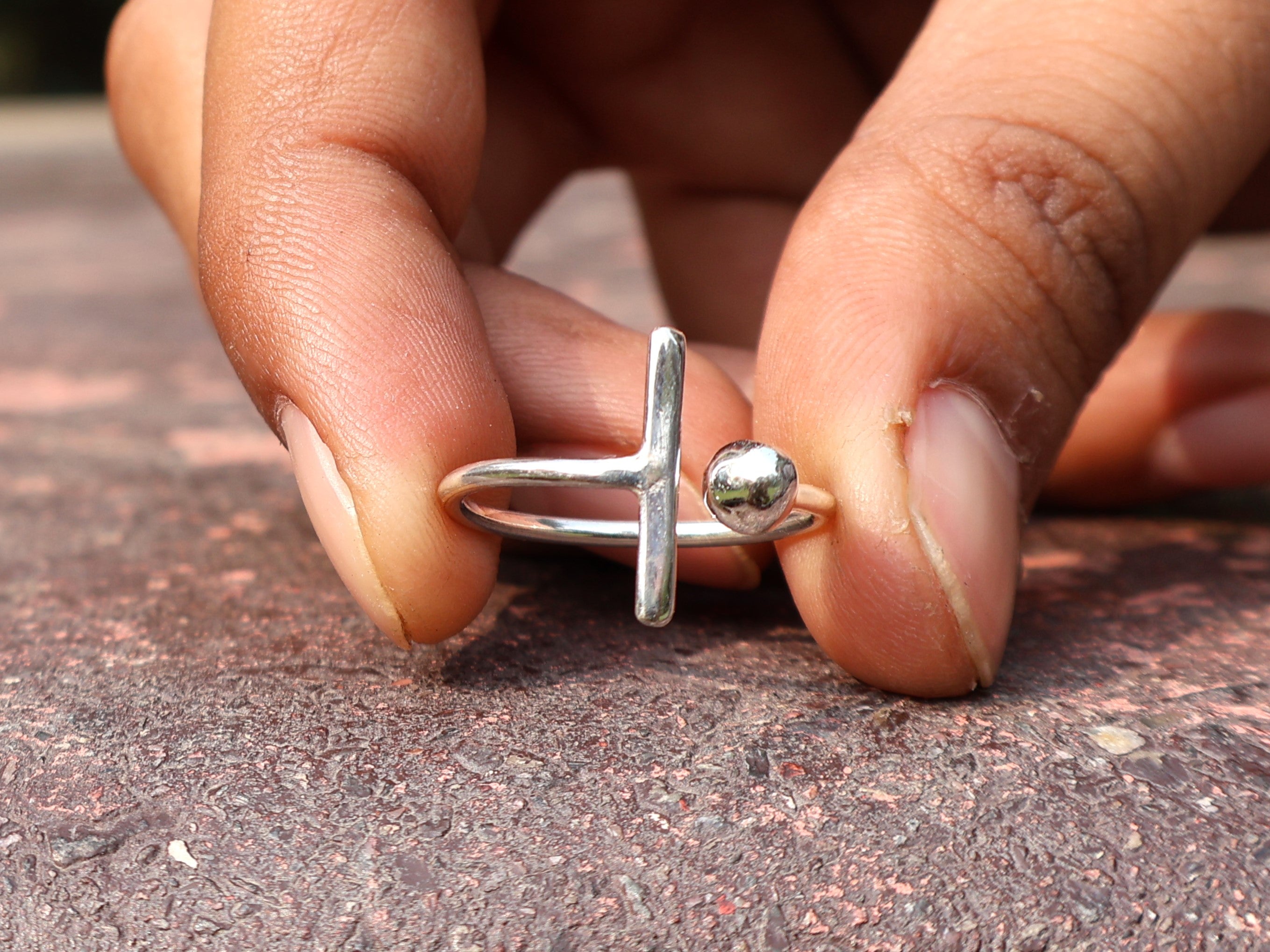 Open Bar Ring Delicate Dames Ring Stapelring 925 Zilveren Ring Unieke Bar Ring Verstelbare Moderne Ring