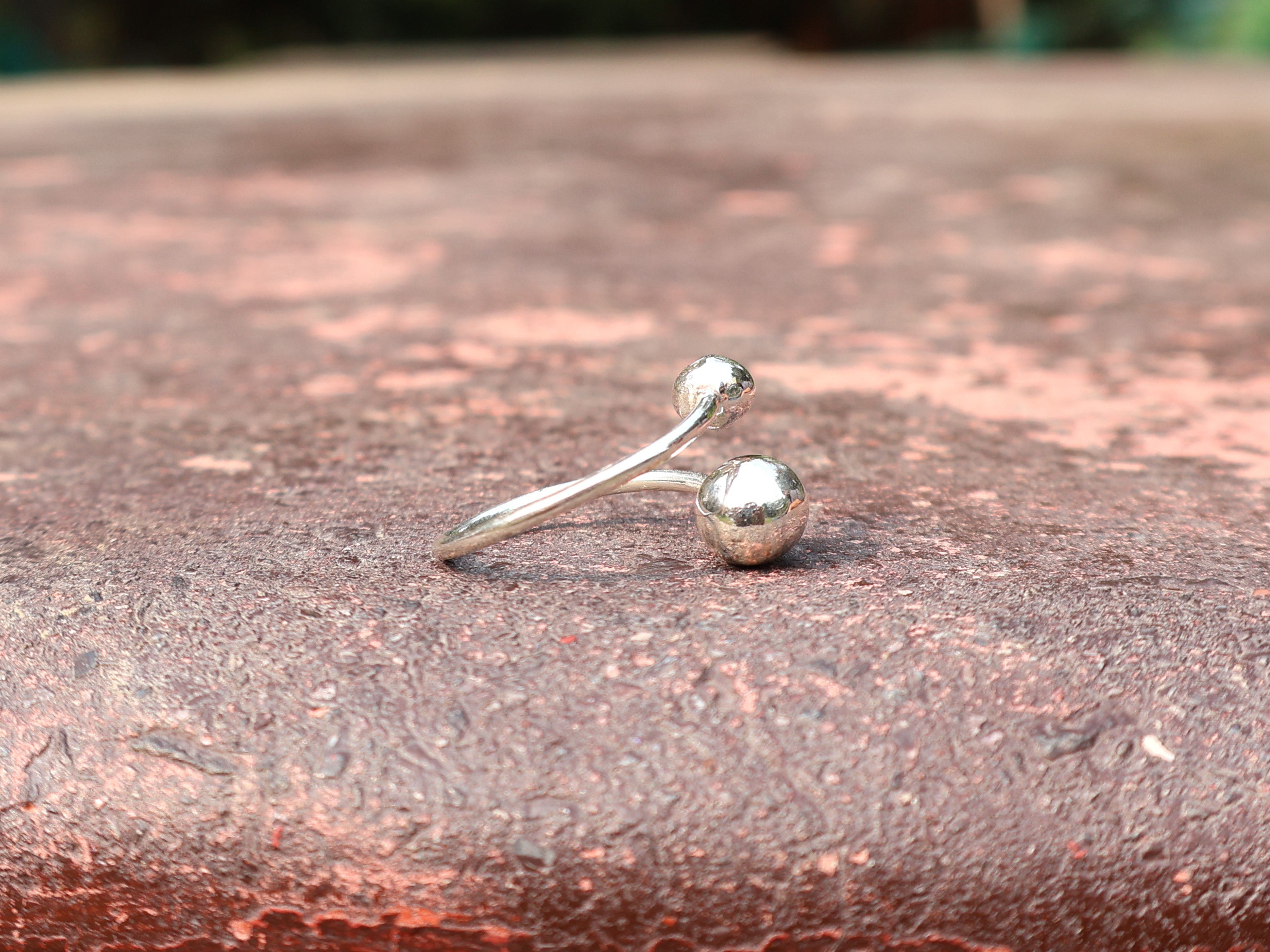 Zwei-Kugel-Ring 925 Sterling Silber Ring mit runden Kugeln Stapelring Handgefertigter Ring Geschenk für Sie