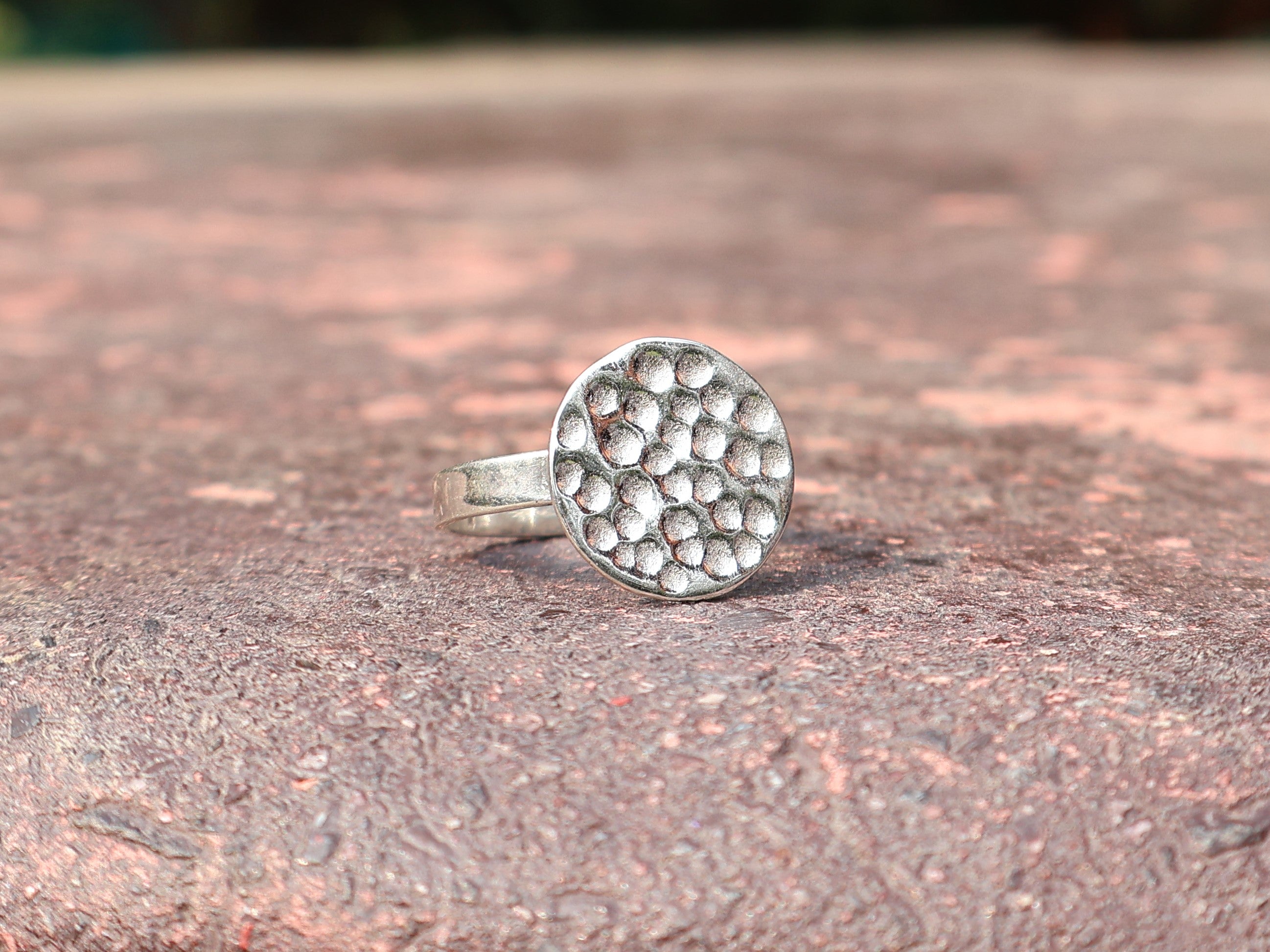 Gehämmerter Kreisring 925 Sterling Silber Ring Statement-Ring Silber gehämmerter Ring Geschenk für Sie