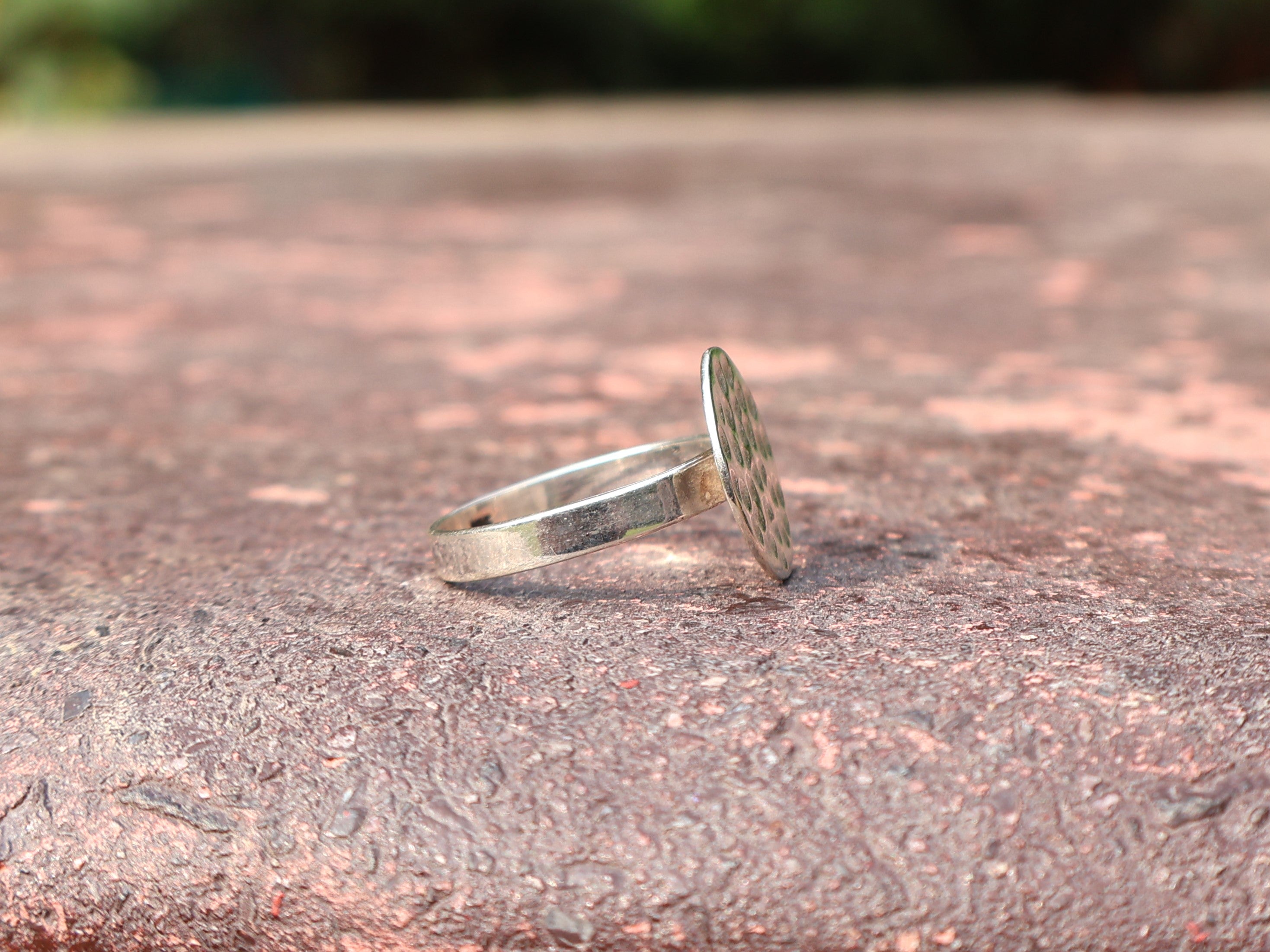 Gehämmerter Kreisring 925 Sterling Silber Ring Statement-Ring Silber gehämmerter Ring Geschenk für Sie