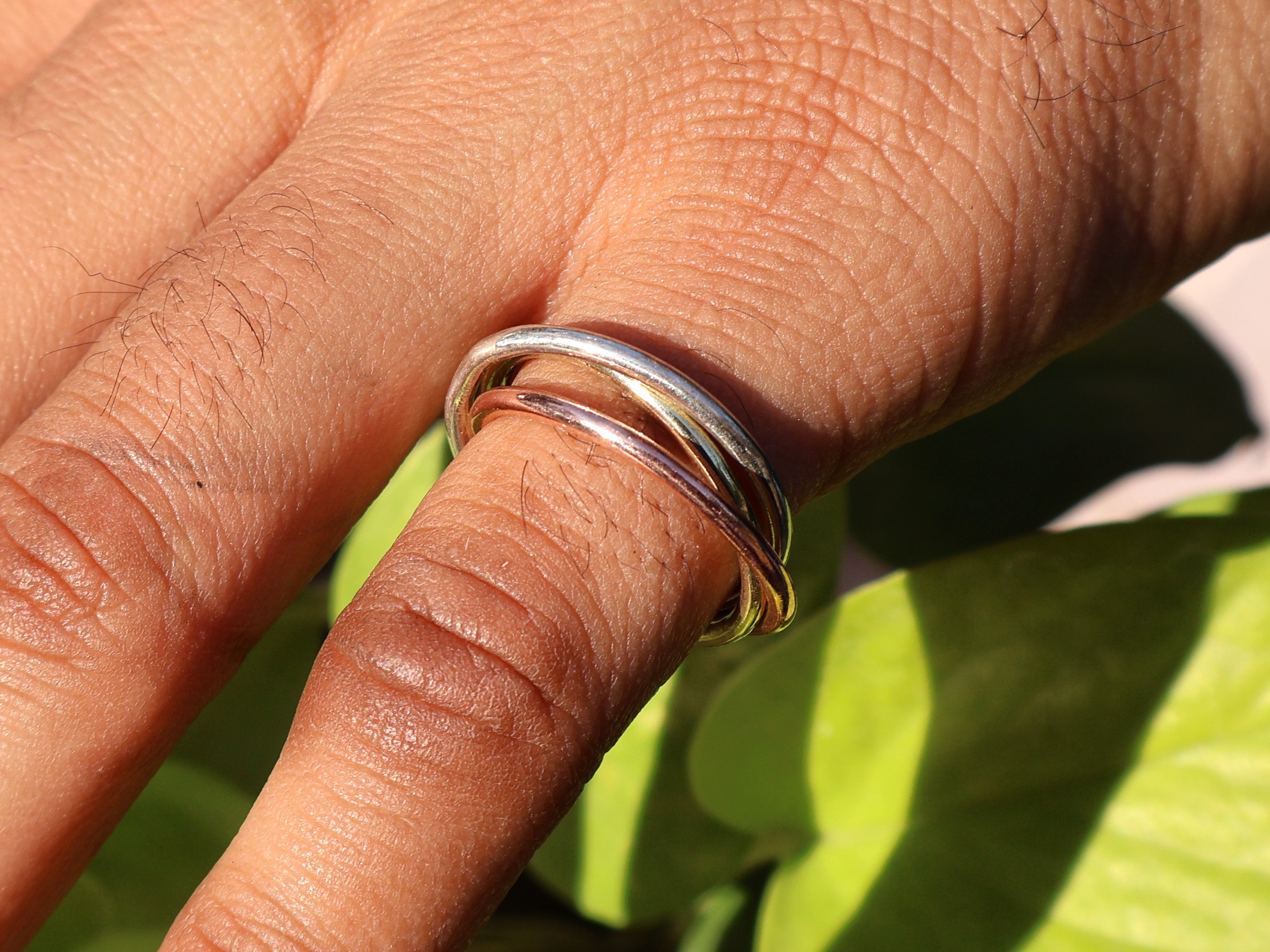 Dreifachbandring 925 Sterling Silber Statement Ring Handgefertigter Ring Geschenk für Sie Mehrfachbandring
