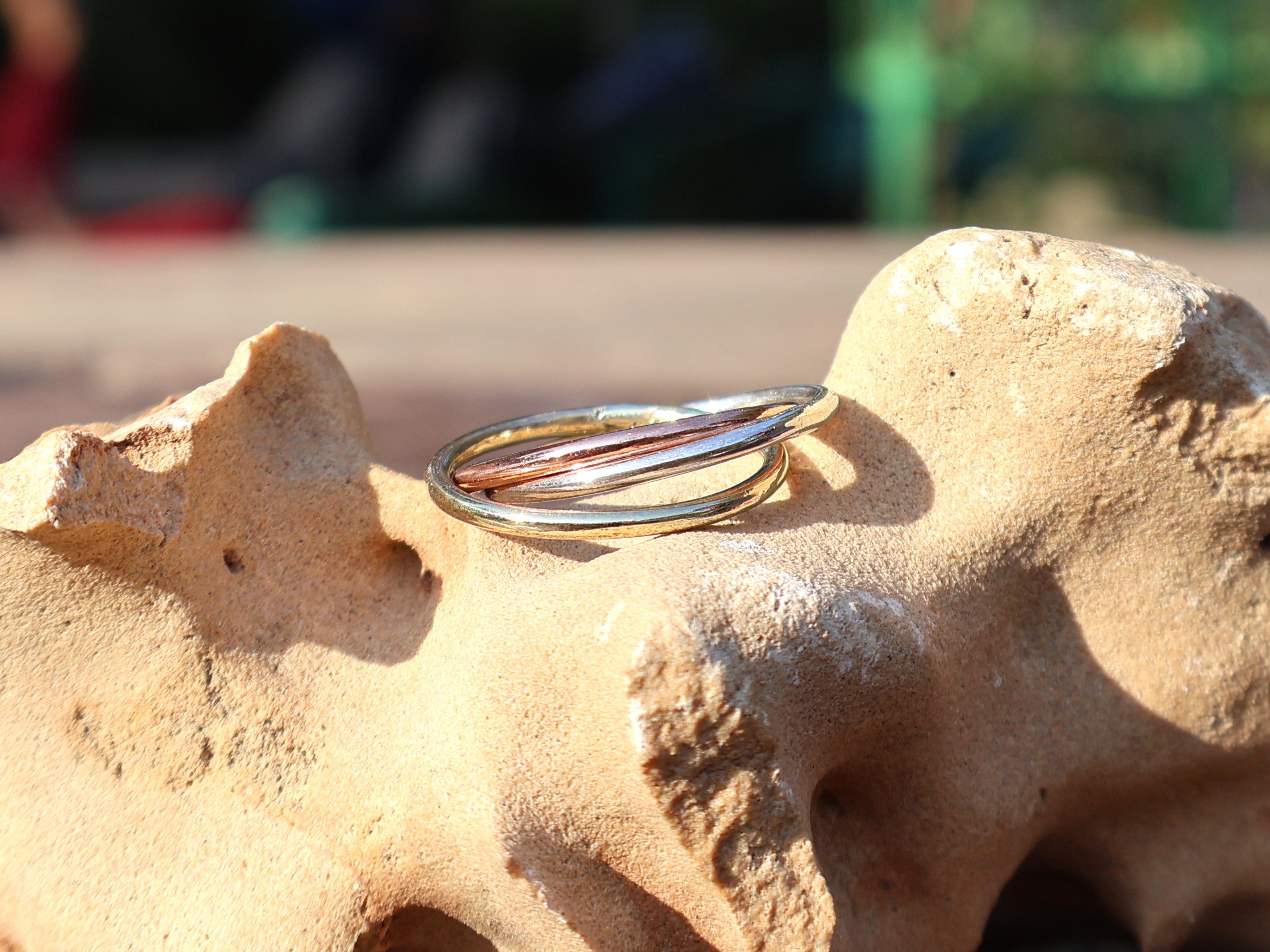 Dreifachbandring 925 Sterling Silber Statement Ring Handgefertigter Ring Geschenk für Sie Mehrfachbandring