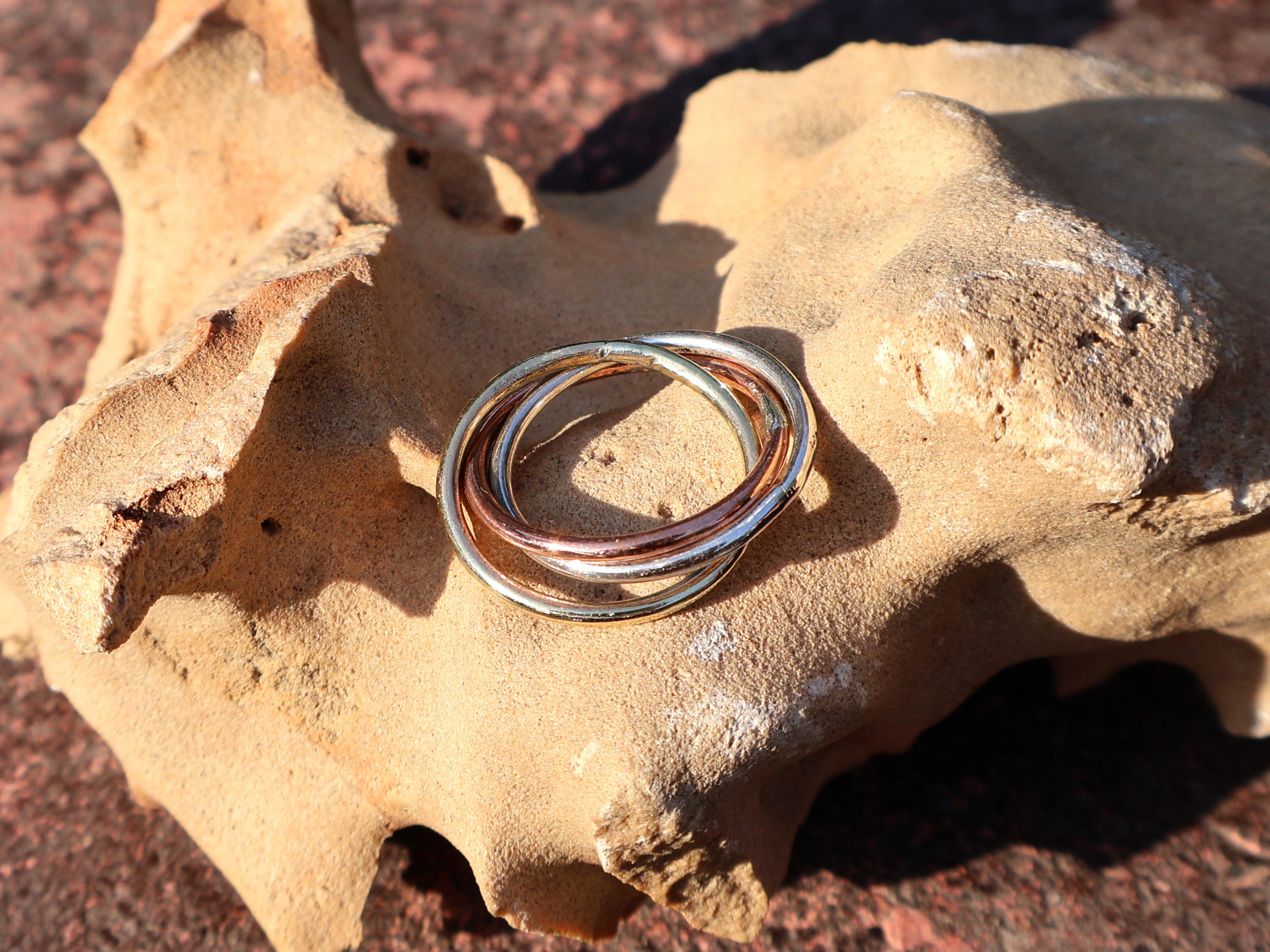 Dreifachbandring 925 Sterling Silber Statement Ring Handgefertigter Ring Geschenk für Sie Mehrfachbandring