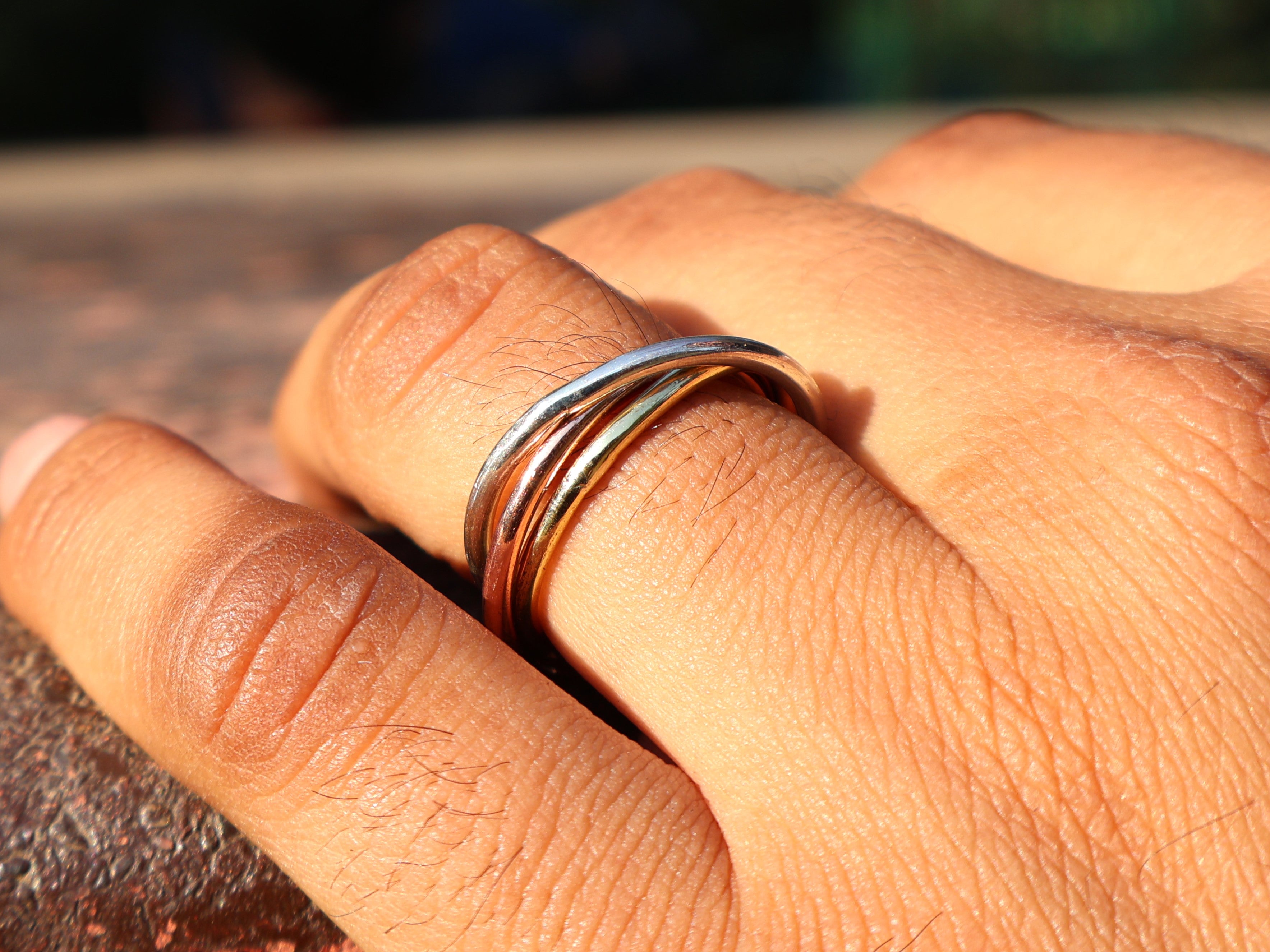 Dreifachbandring 925 Sterling Silber Statement Ring Handgefertigter Ring Geschenk für Sie Mehrfachbandring