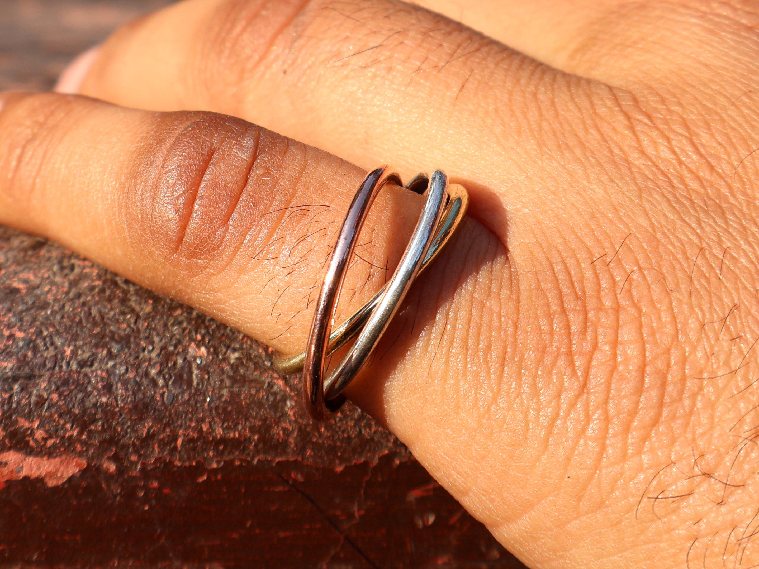Dreifachbandring 925 Sterling Silber Statement Ring Handgefertigter Ring Geschenk für Sie Mehrfachbandring