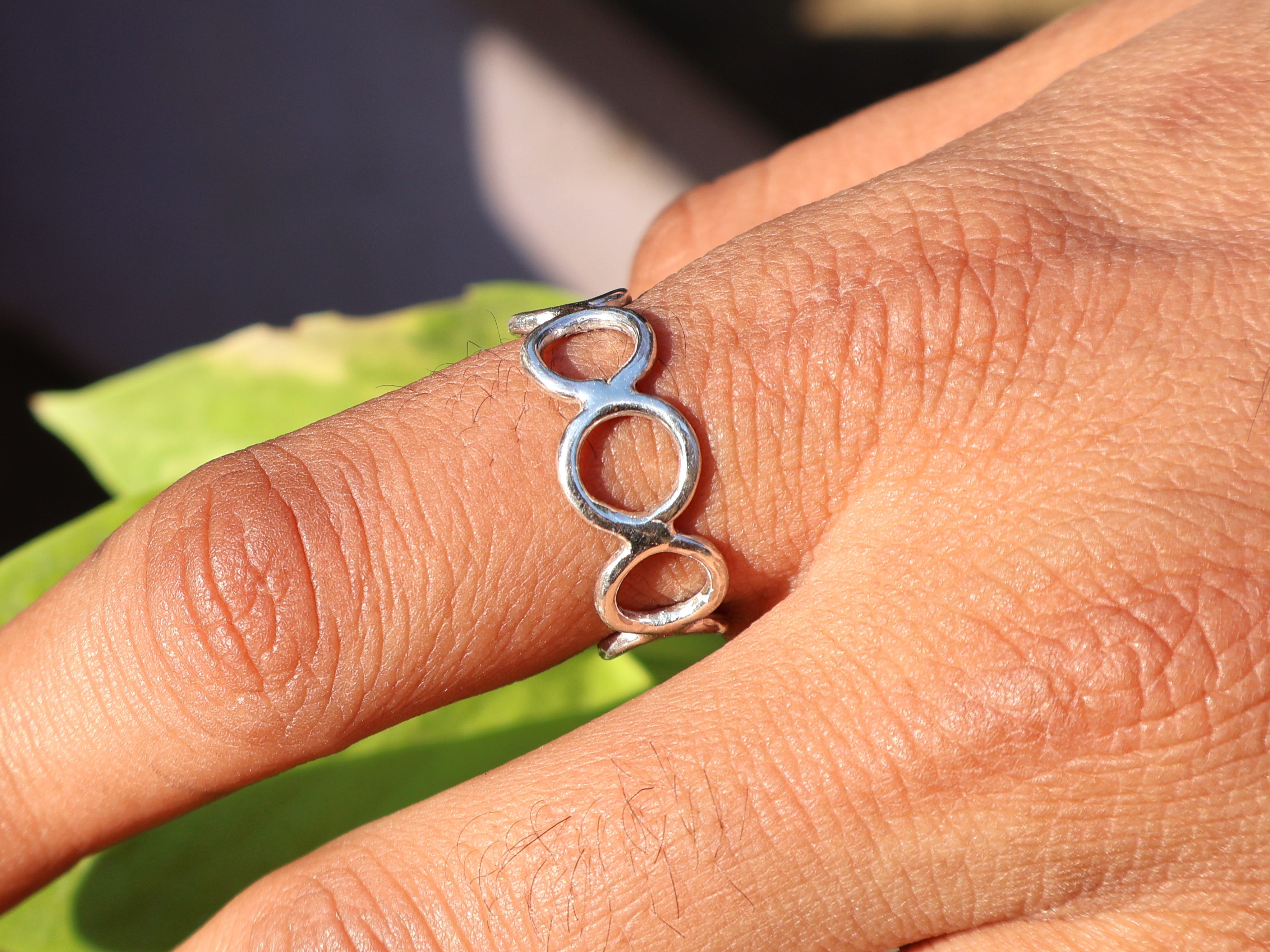 Offener Kreis Bandring 925er Sterlingsilber Handgemachter Silberbandring Silberschmuck Geschenk für sie Multi-Kreisring