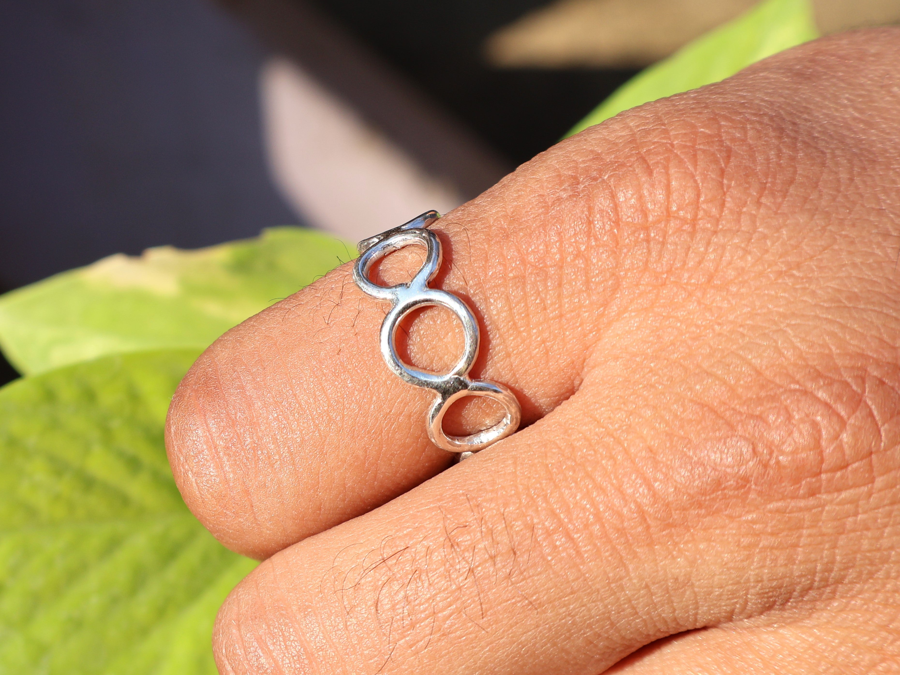 Offener Kreis Bandring 925er Sterlingsilber Handgemachter Silberbandring Silberschmuck Geschenk für sie Multi-Kreisring