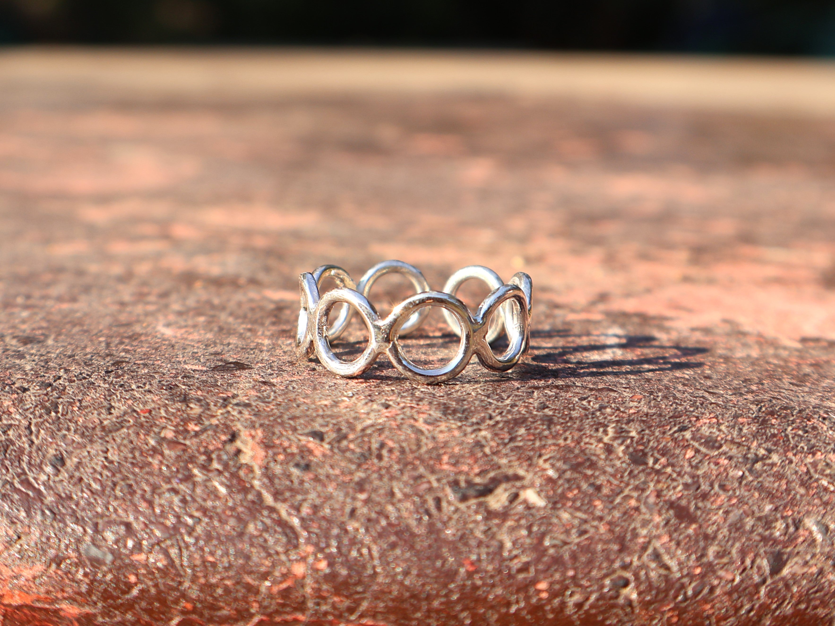 Offener Kreis Bandring 925er Sterlingsilber Handgemachter Silberbandring Silberschmuck Geschenk für sie Multi-Kreisring