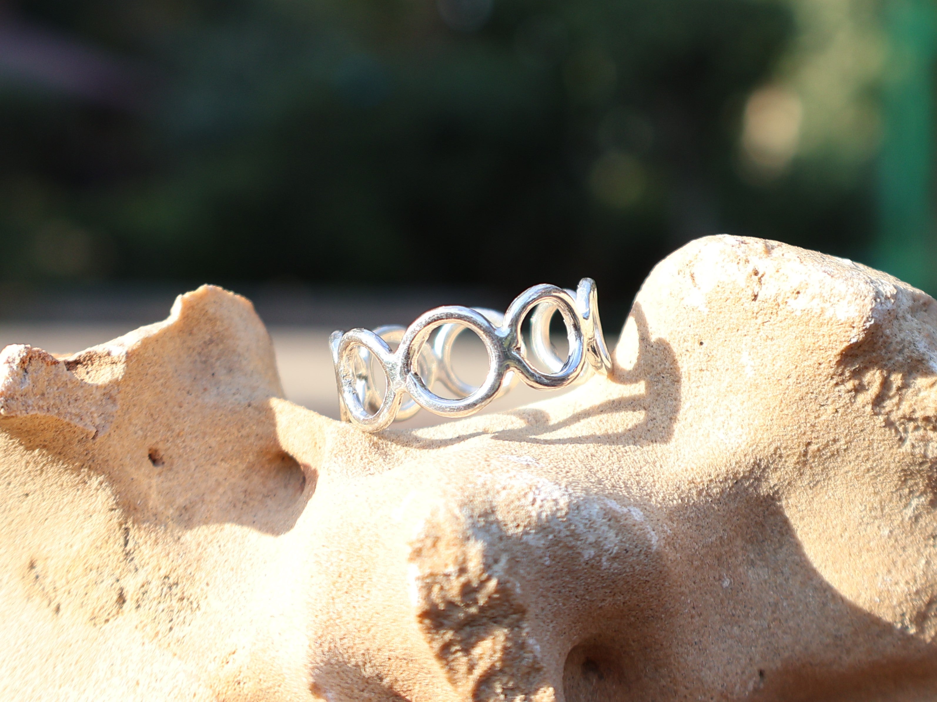 Offener Kreis Bandring 925er Sterlingsilber Handgemachter Silberbandring Silberschmuck Geschenk für sie Multi-Kreisring