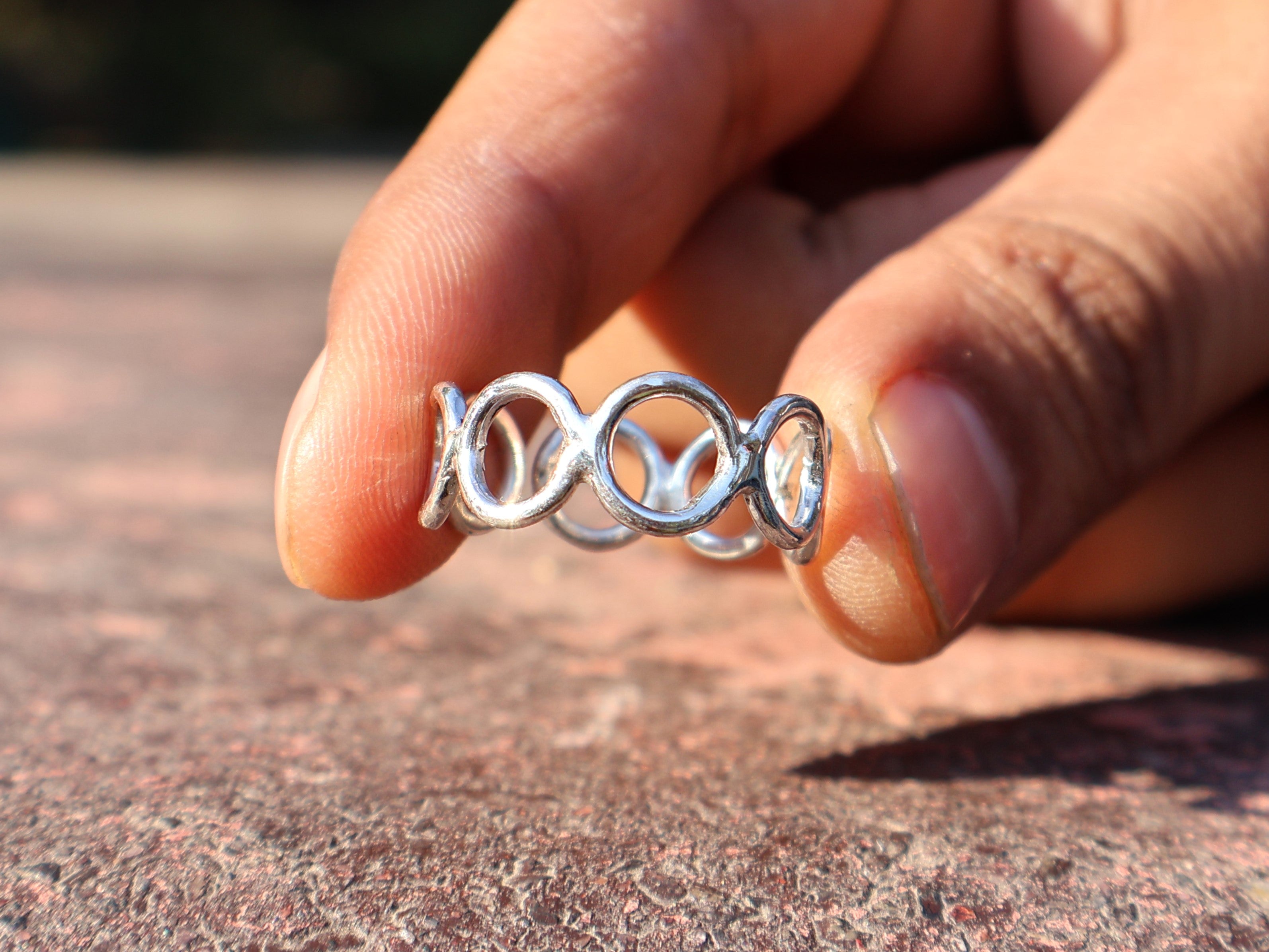 Offener Kreis Bandring 925er Sterlingsilber Handgemachter Silberbandring Silberschmuck Geschenk für sie Multi-Kreisring