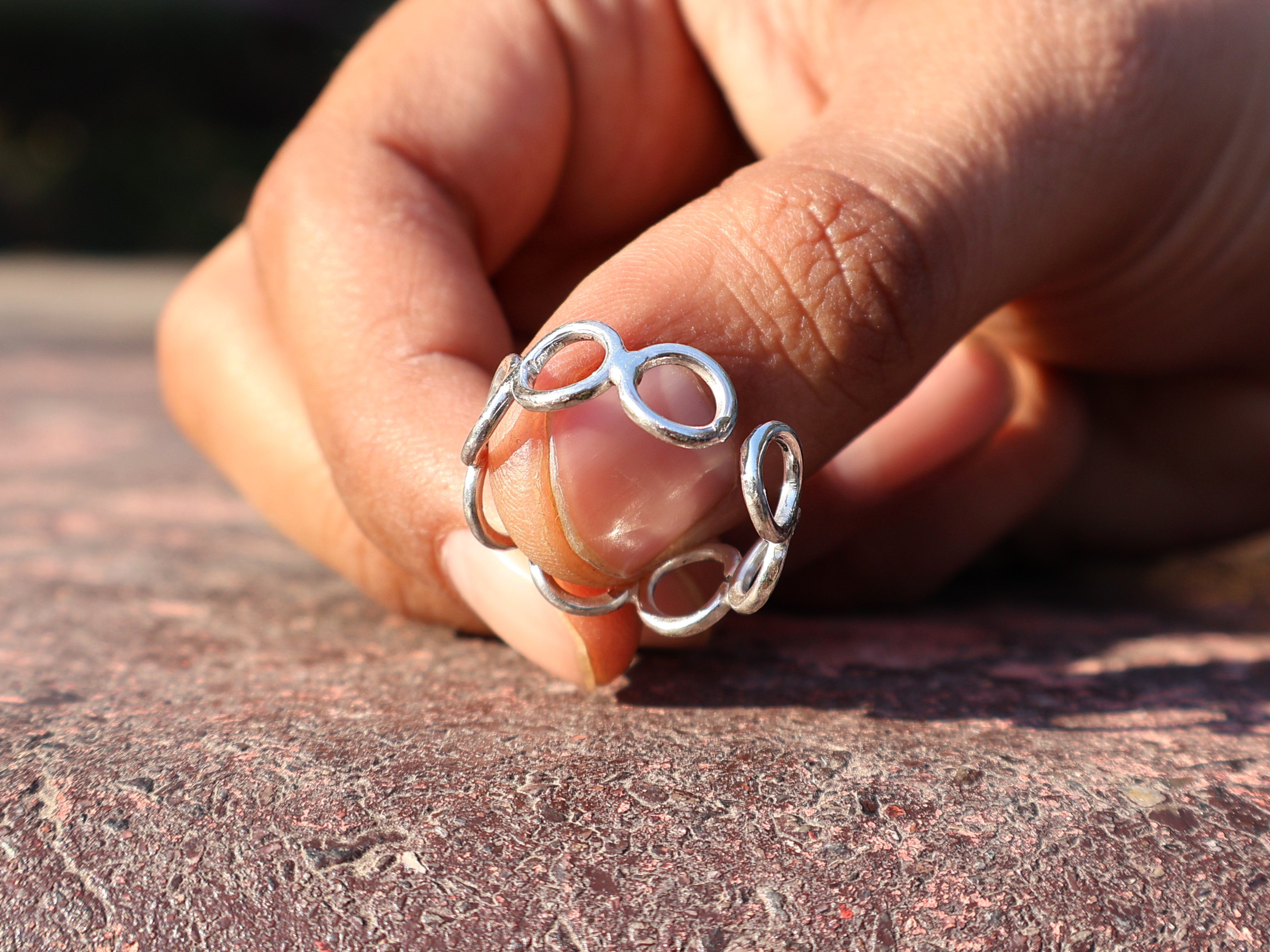 Offener Kreis Bandring 925er Sterlingsilber Handgemachter Silberbandring Silberschmuck Geschenk für sie Multi-Kreisring