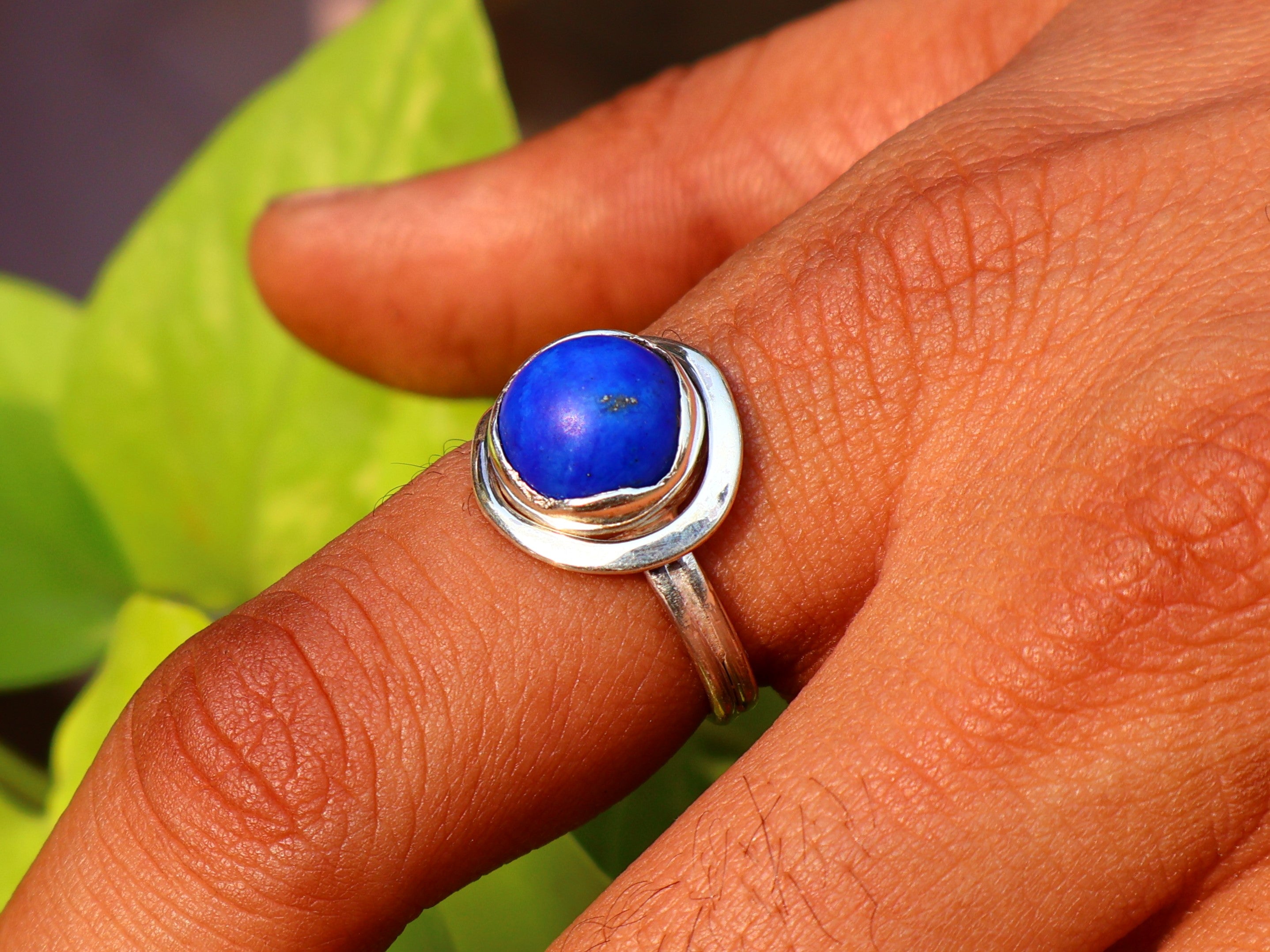 Lapislazuli-Ring 925 Sterling Silber Ring Handgemachter Silber Lapislazuli-Ring Statement-Ring Blauer Edelsteinring Einzigartiger Ring