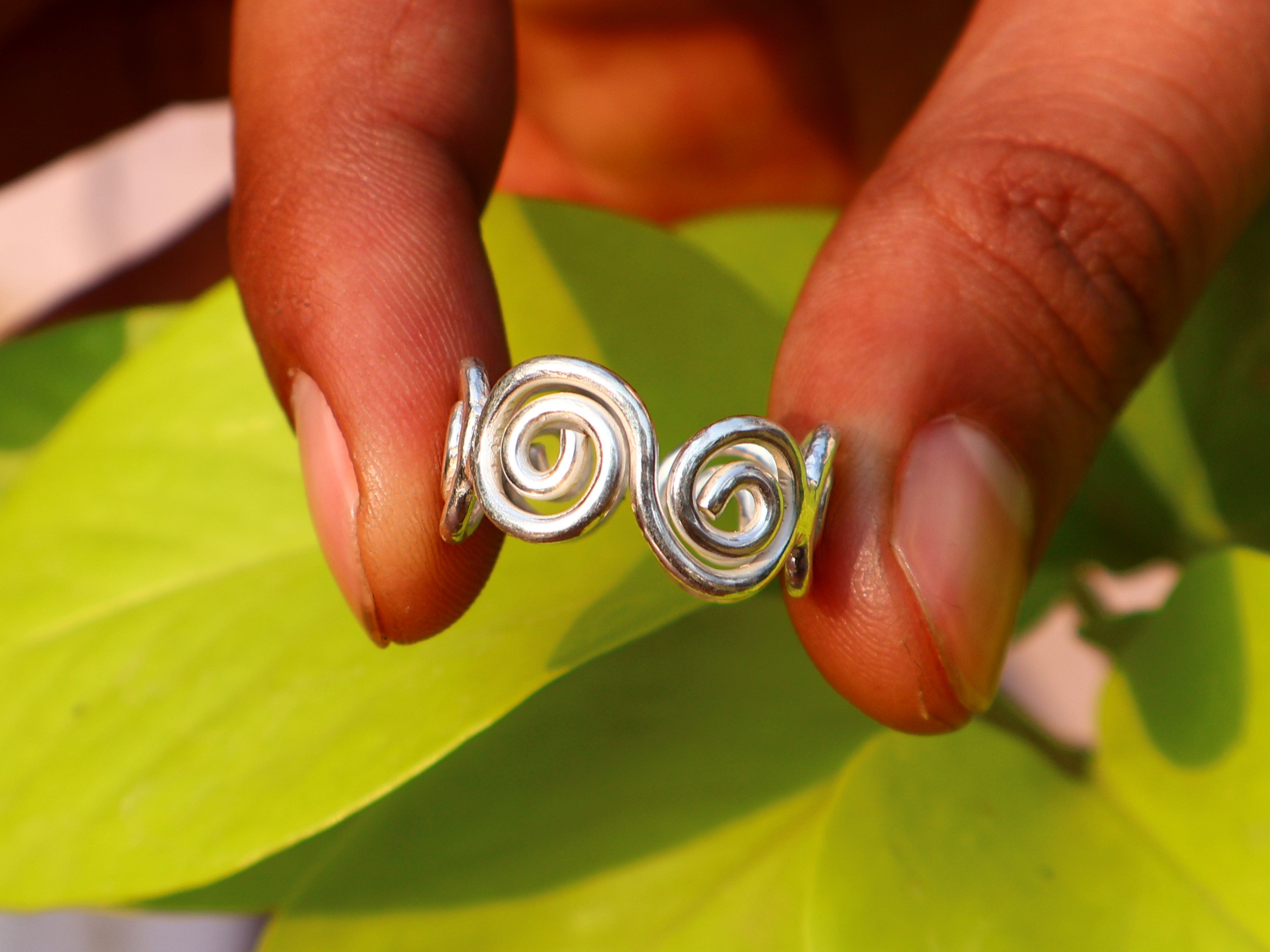 Handgemachter Silberspiralring 925 Sterling Silber Spiral Schmuck Damenring Einzigartiger Statement-Ring Schmuck für Sie