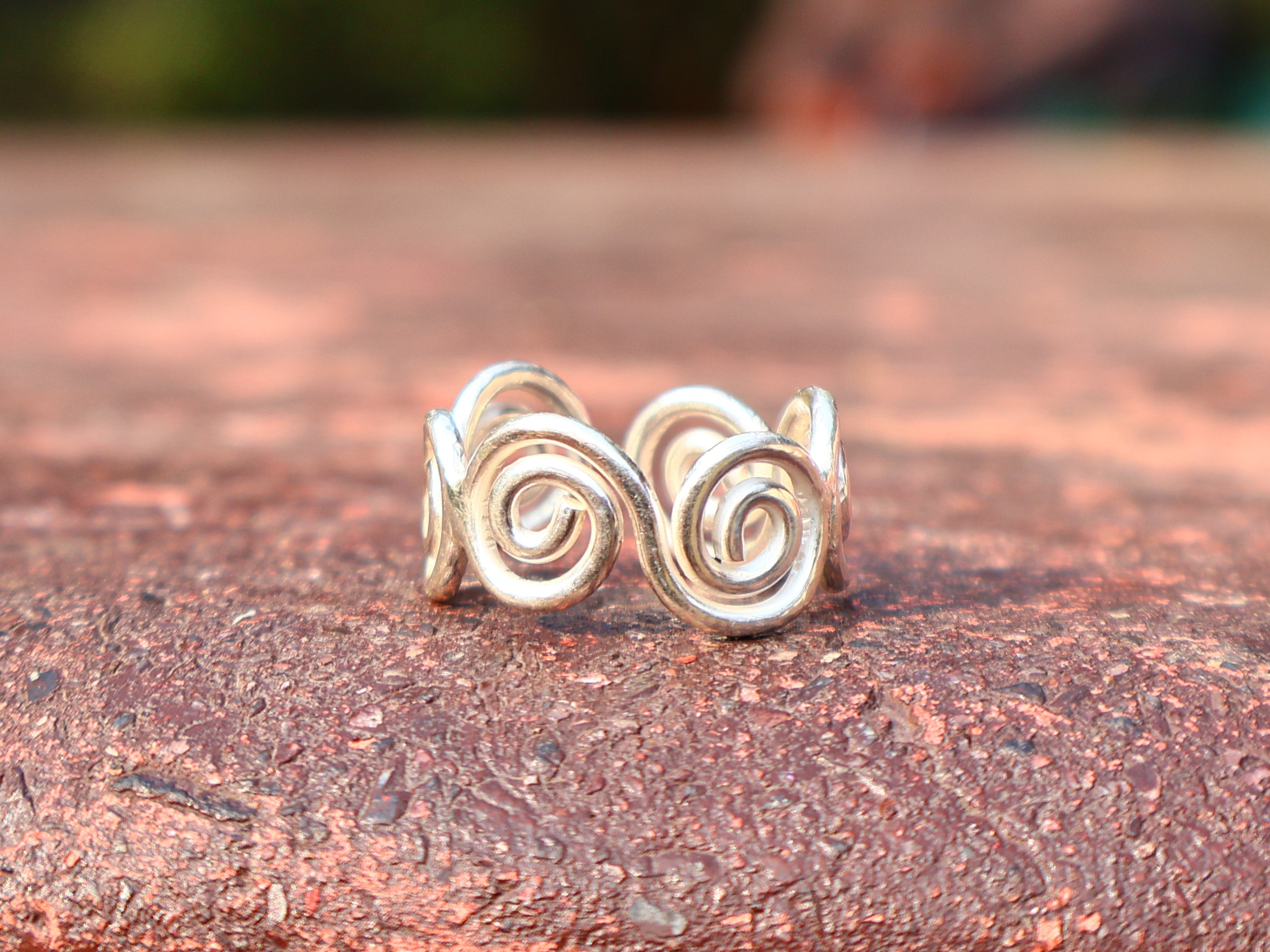 Handgemachter Silberspiralring 925 Sterling Silber Spiral Schmuck Damenring Einzigartiger Statement-Ring Schmuck für Sie