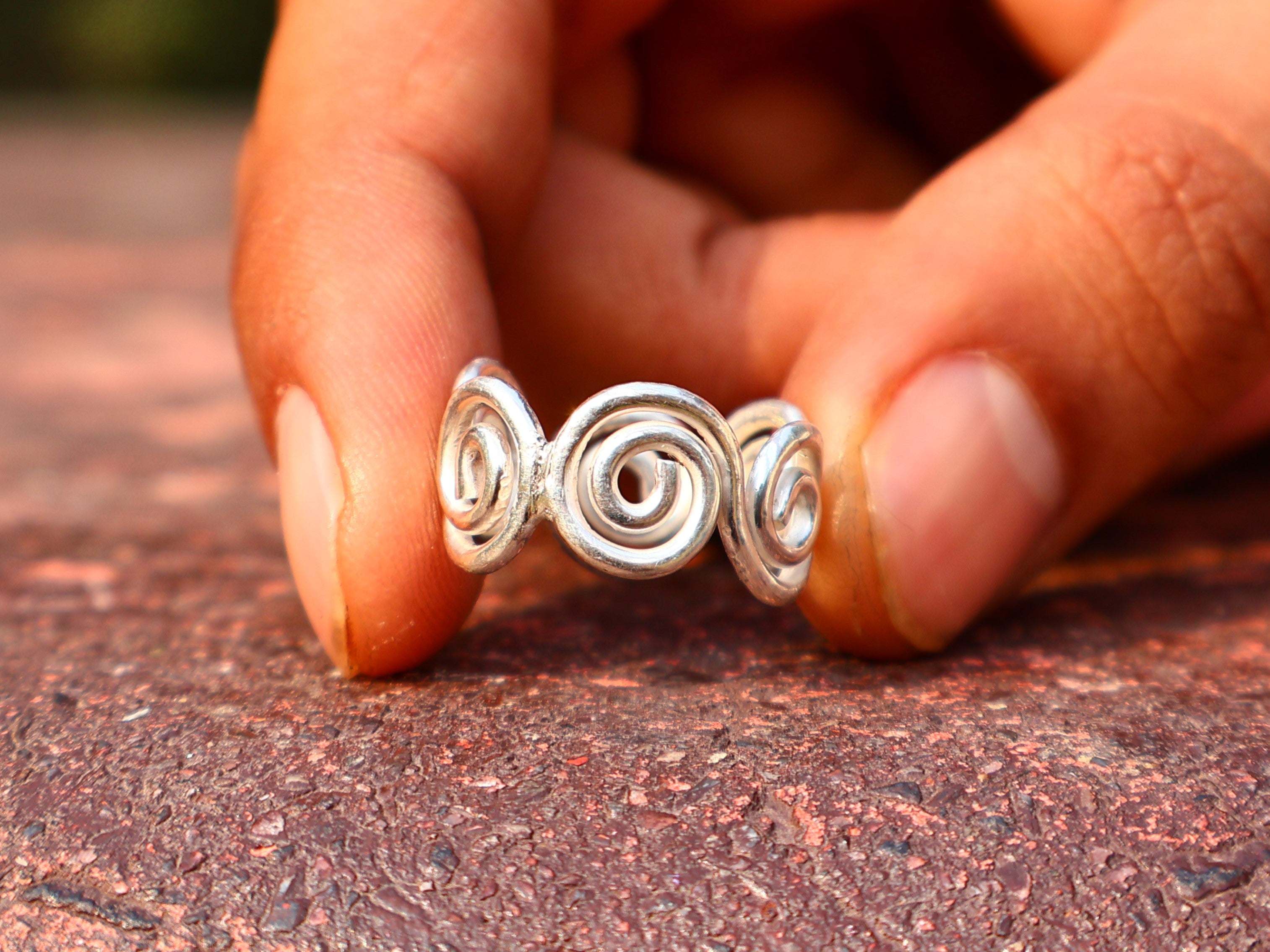 Handgemachter Silberspiralring 925 Sterling Silber Spiral Schmuck Damenring Einzigartiger Statement-Ring Schmuck für Sie