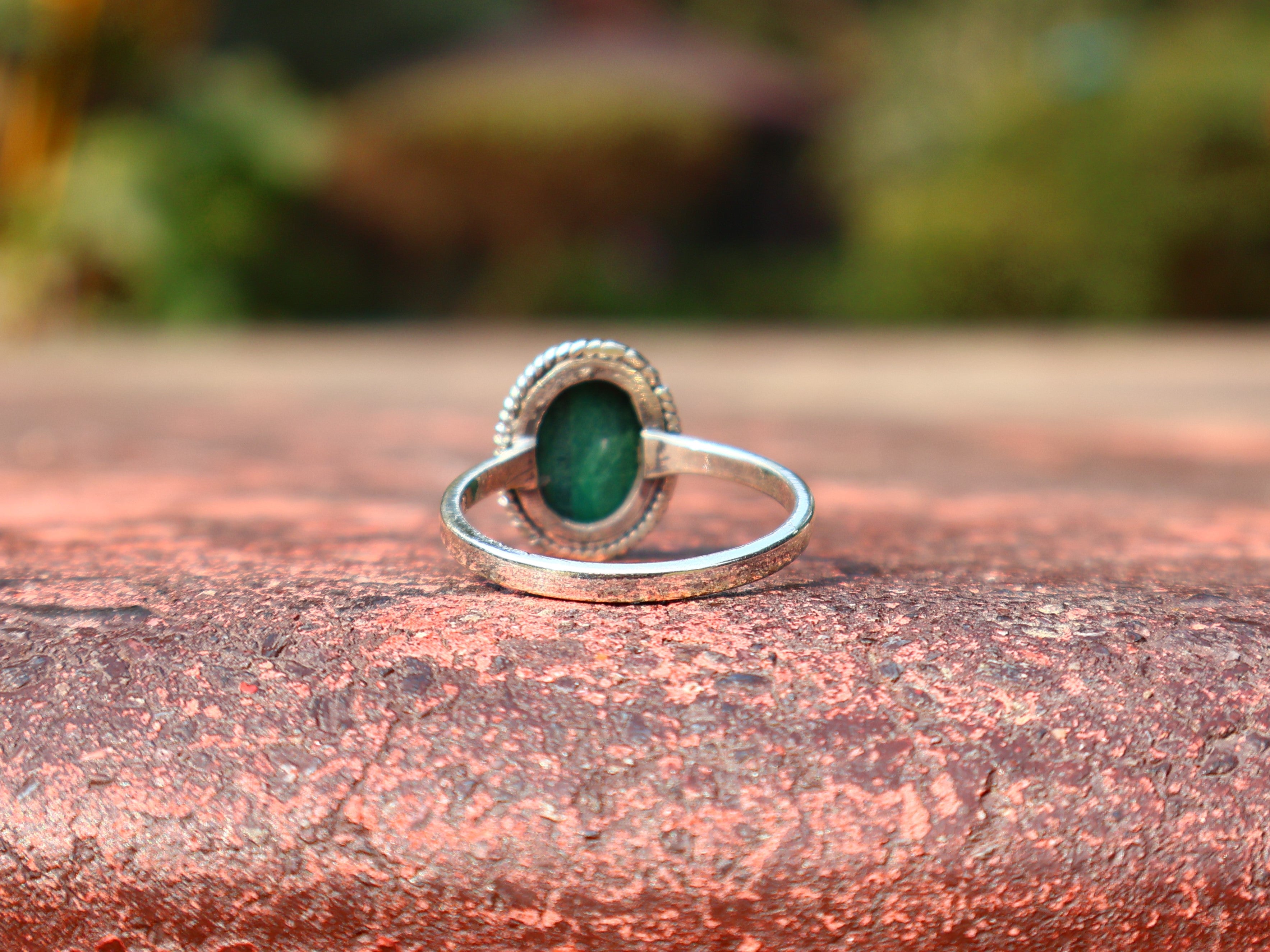 Malachit-Ring Ovaler Edelsteinring Geburtssteinring Verlobungsring Zierlicher Silberring 925er Sterlingsilber
