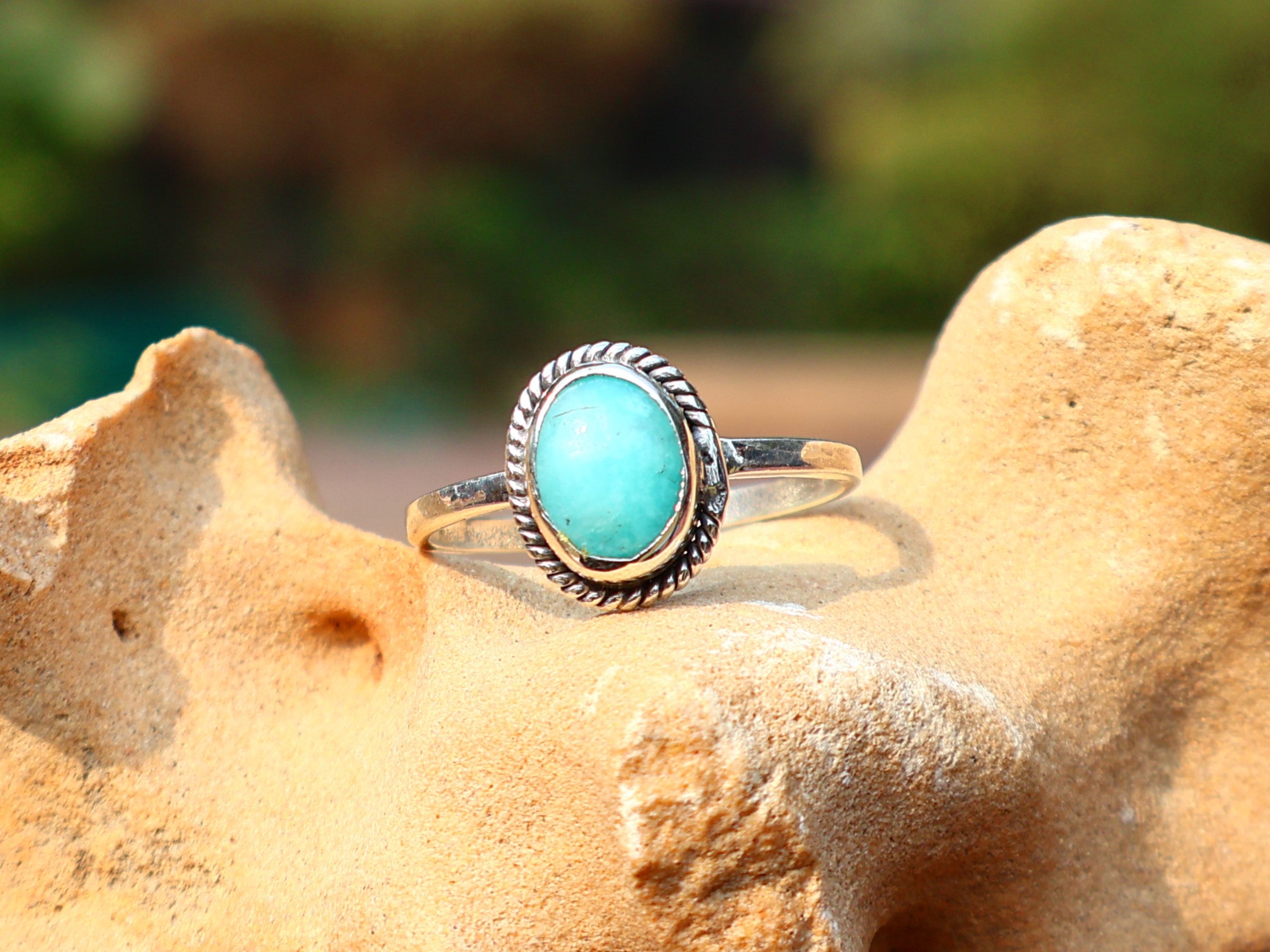 Natuurlijke Larimar Ovale Edelsteen Ring 925 Sterling Zilveren Ring Voor Vrouwen Larimar Massief Zilveren Ring Voor Haar Oceaan Larimar Ring Verjaardagscadeau Ring