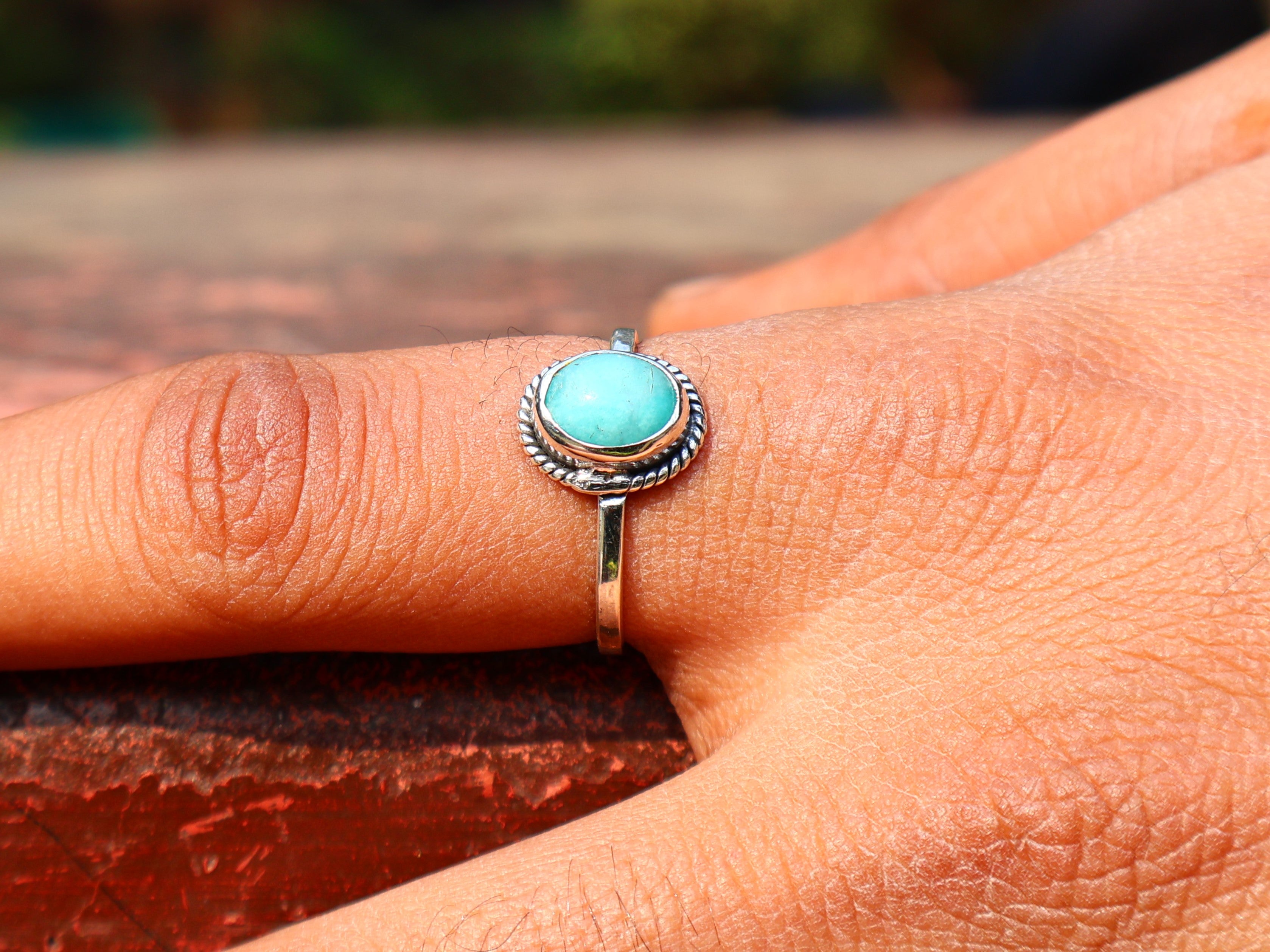 Natuurlijke Larimar Ovale Edelsteen Ring 925 Sterling Zilveren Ring Voor Vrouwen Larimar Massief Zilveren Ring Voor Haar Oceaan Larimar Ring Verjaardagscadeau Ring