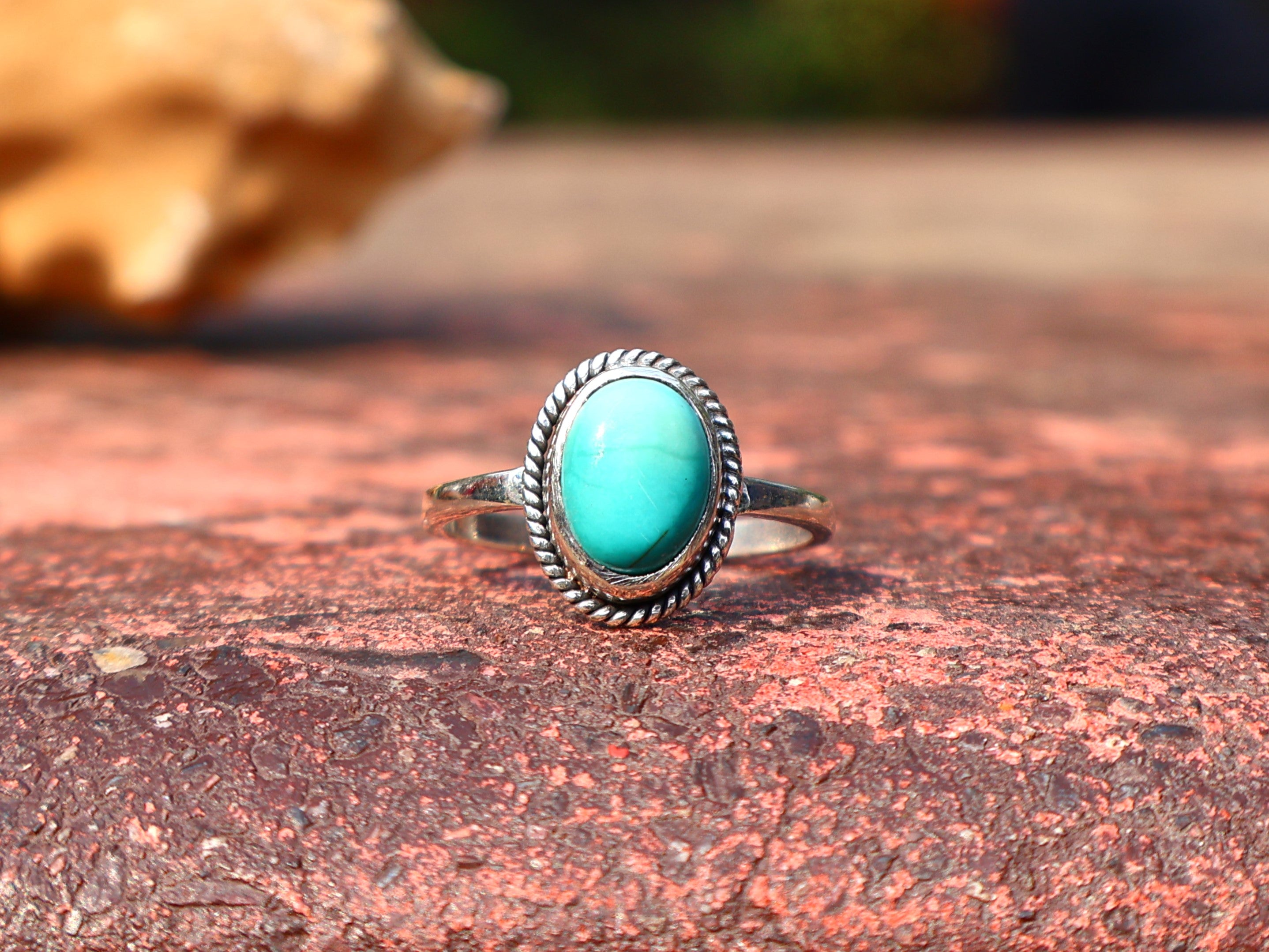 925 Sterling Silber Türkis Ring Handgemachter Damen Ring Böhmischer Ovaler Türkis Ring Blauer Stein Ring Geschenk Für Sie