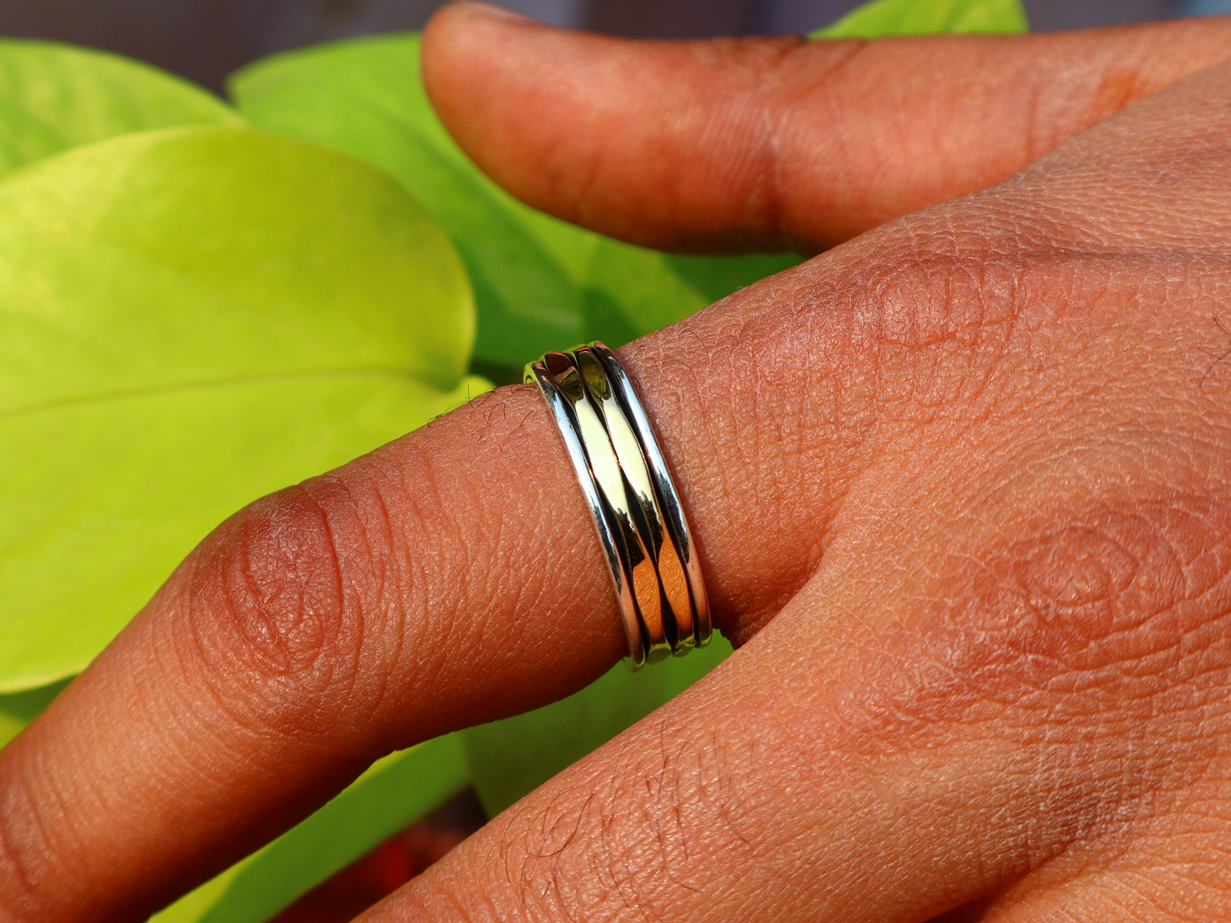 Spinner-Bandring, 925er Silberring, Silber-Bandring, handgefertigter Silber-Spinner-Ring für Damen, Yoga-Ring, Geschenk für sie