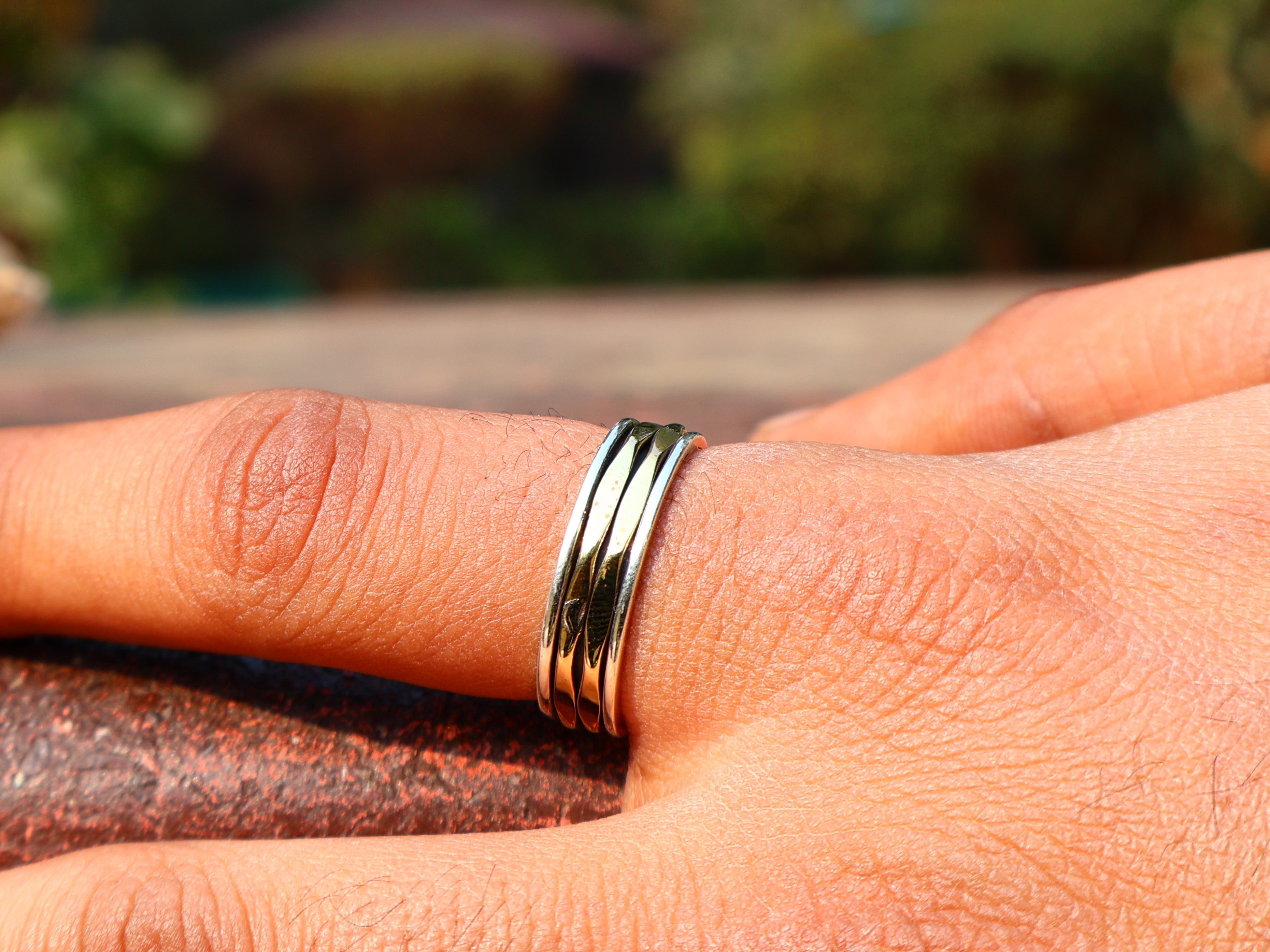 Spinner-Bandring, 925er Silberring, Silber-Bandring, handgefertigter Silber-Spinner-Ring für Damen, Yoga-Ring, Geschenk für sie
