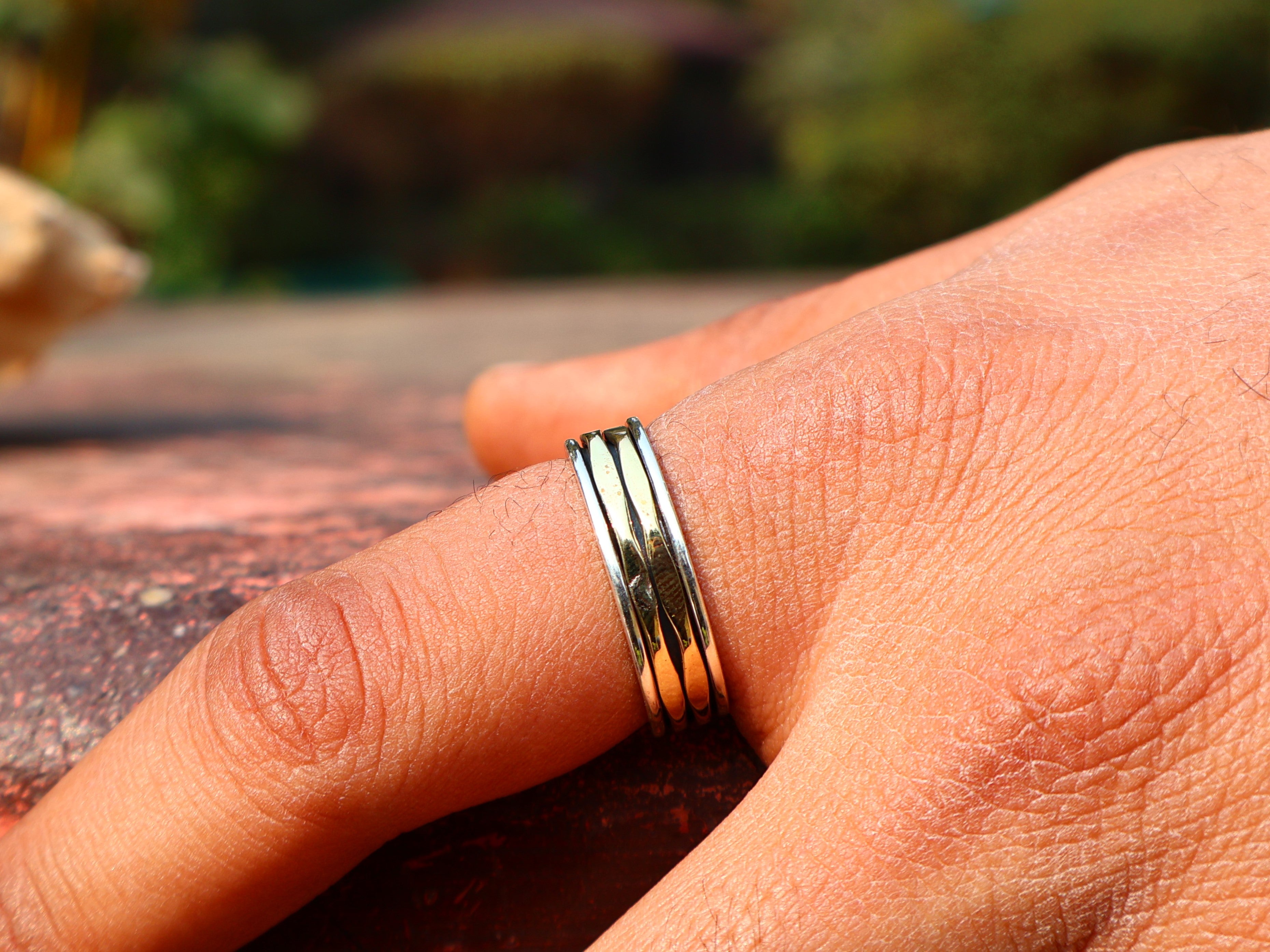 Spinner-Bandring, 925er Silberring, Silber-Bandring, handgefertigter Silber-Spinner-Ring für Damen, Yoga-Ring, Geschenk für sie