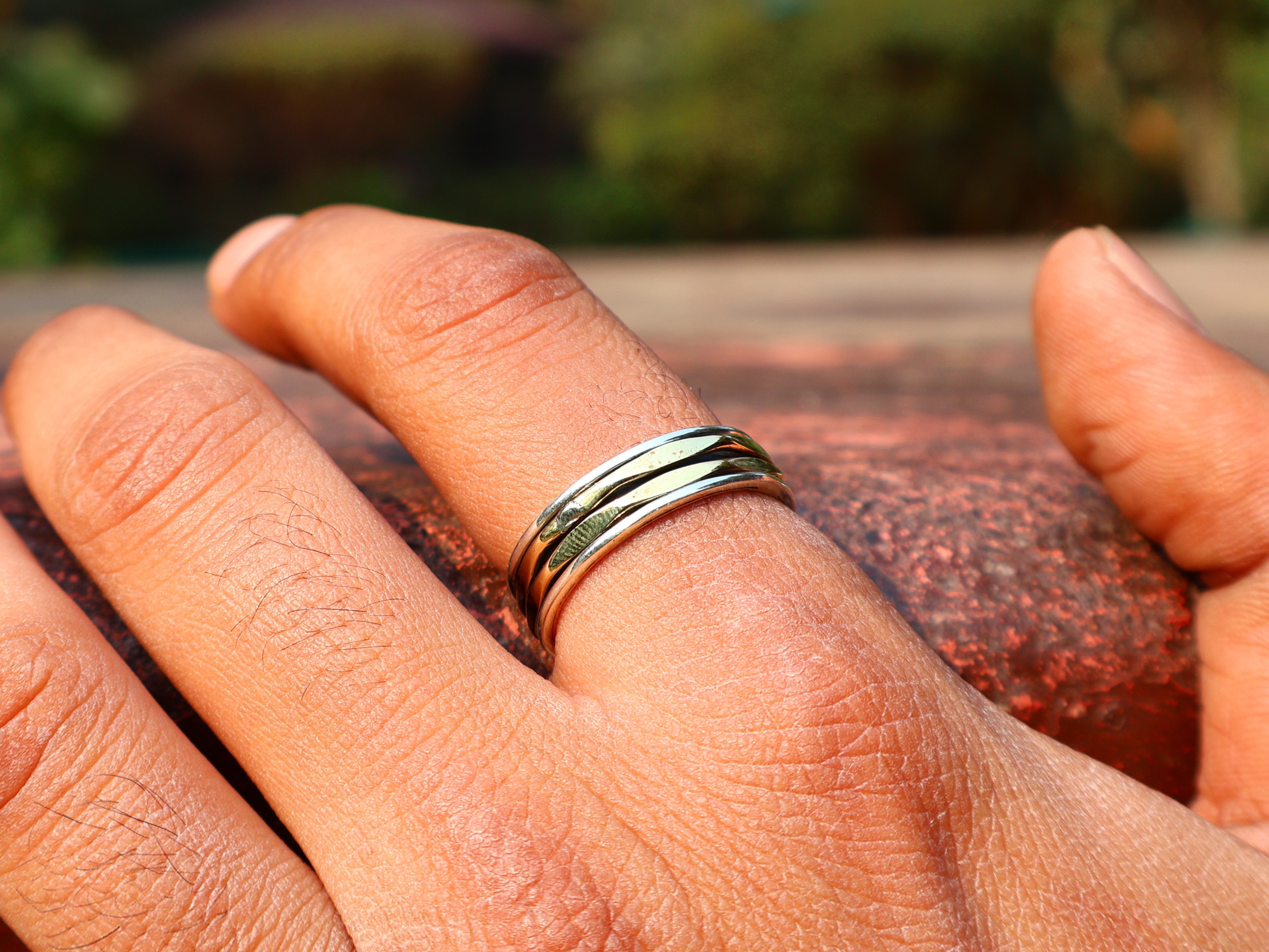 Spinner-Bandring, 925er Silberring, Silber-Bandring, handgefertigter Silber-Spinner-Ring für Damen, Yoga-Ring, Geschenk für sie