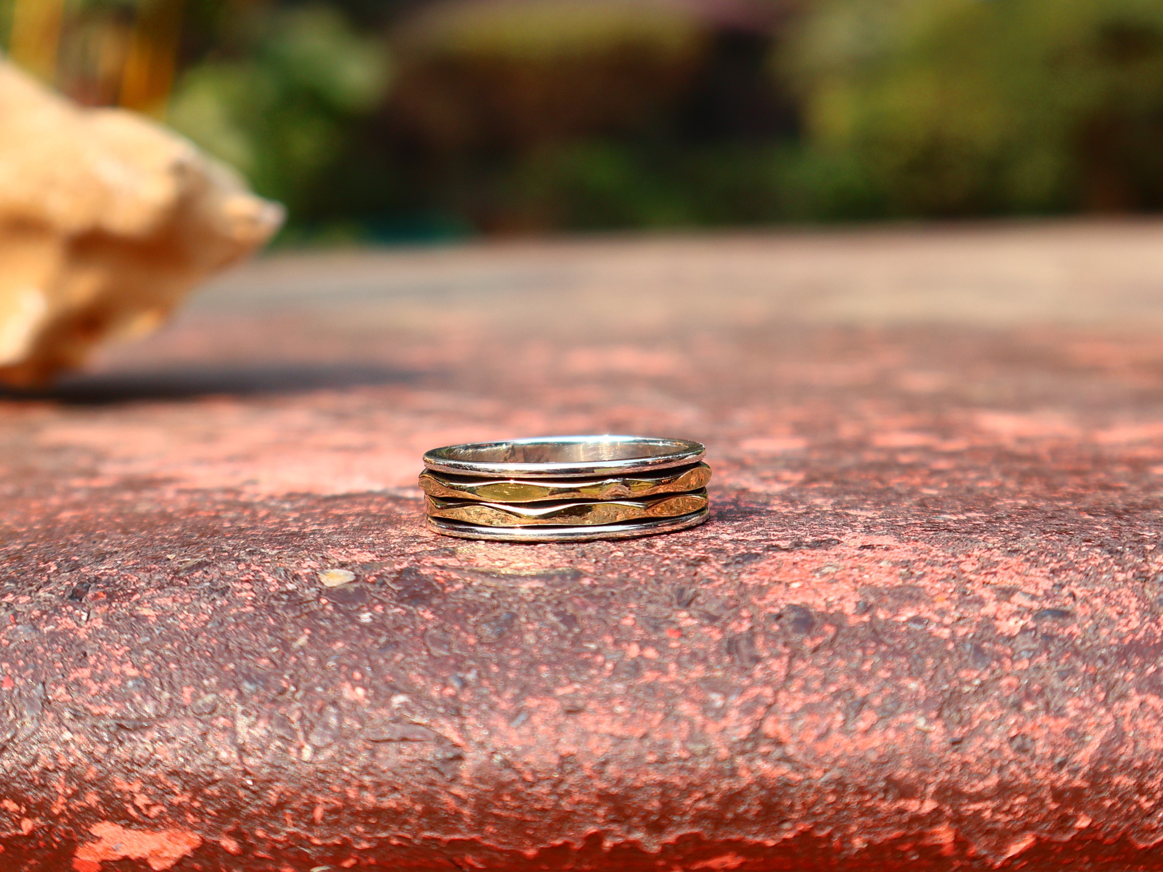 Spinner-Bandring, 925er Silberring, Silber-Bandring, handgefertigter Silber-Spinner-Ring für Damen, Yoga-Ring, Geschenk für sie