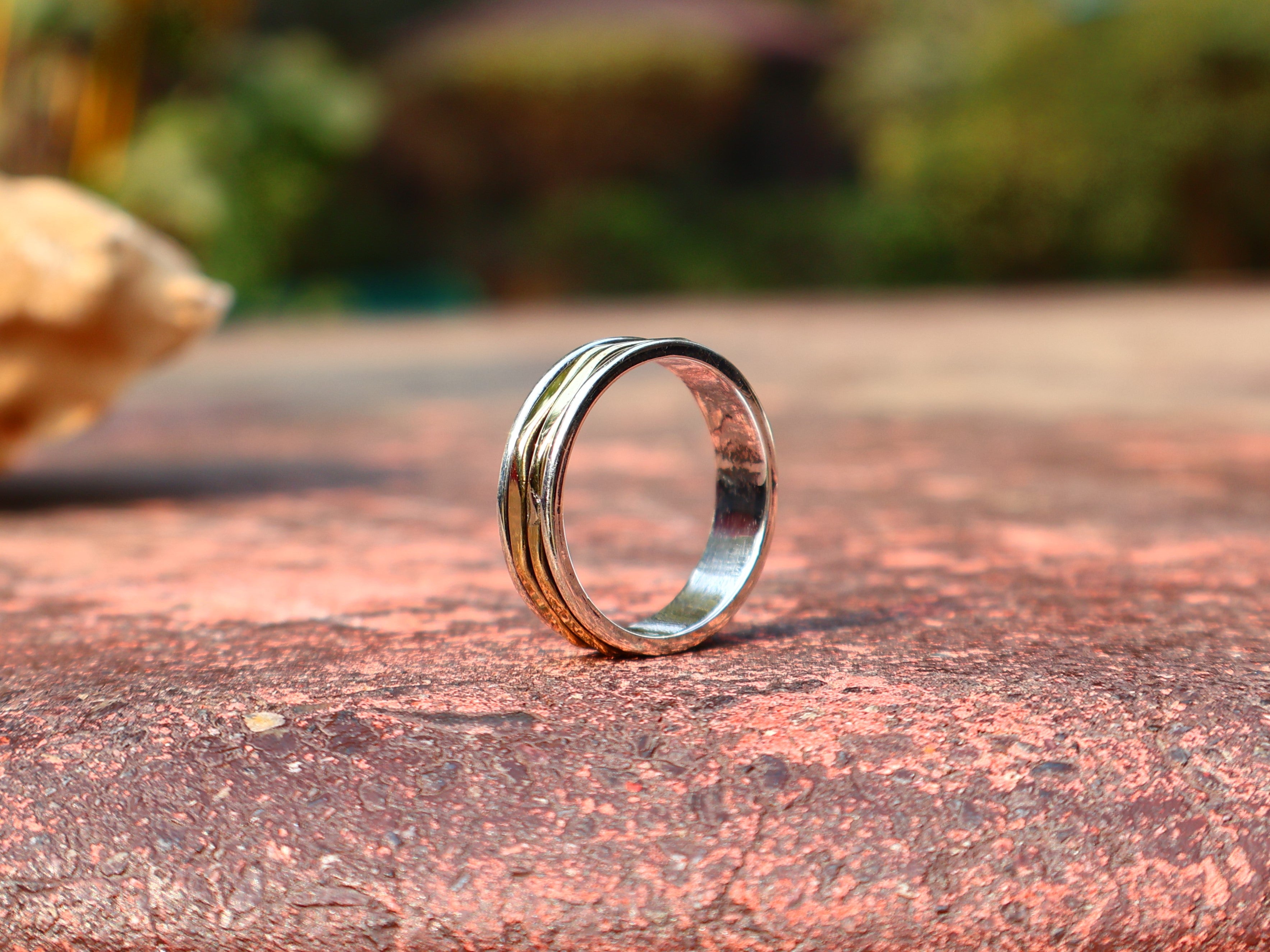 Spinner-Bandring, 925er Silberring, Silber-Bandring, handgefertigter Silber-Spinner-Ring für Damen, Yoga-Ring, Geschenk für sie