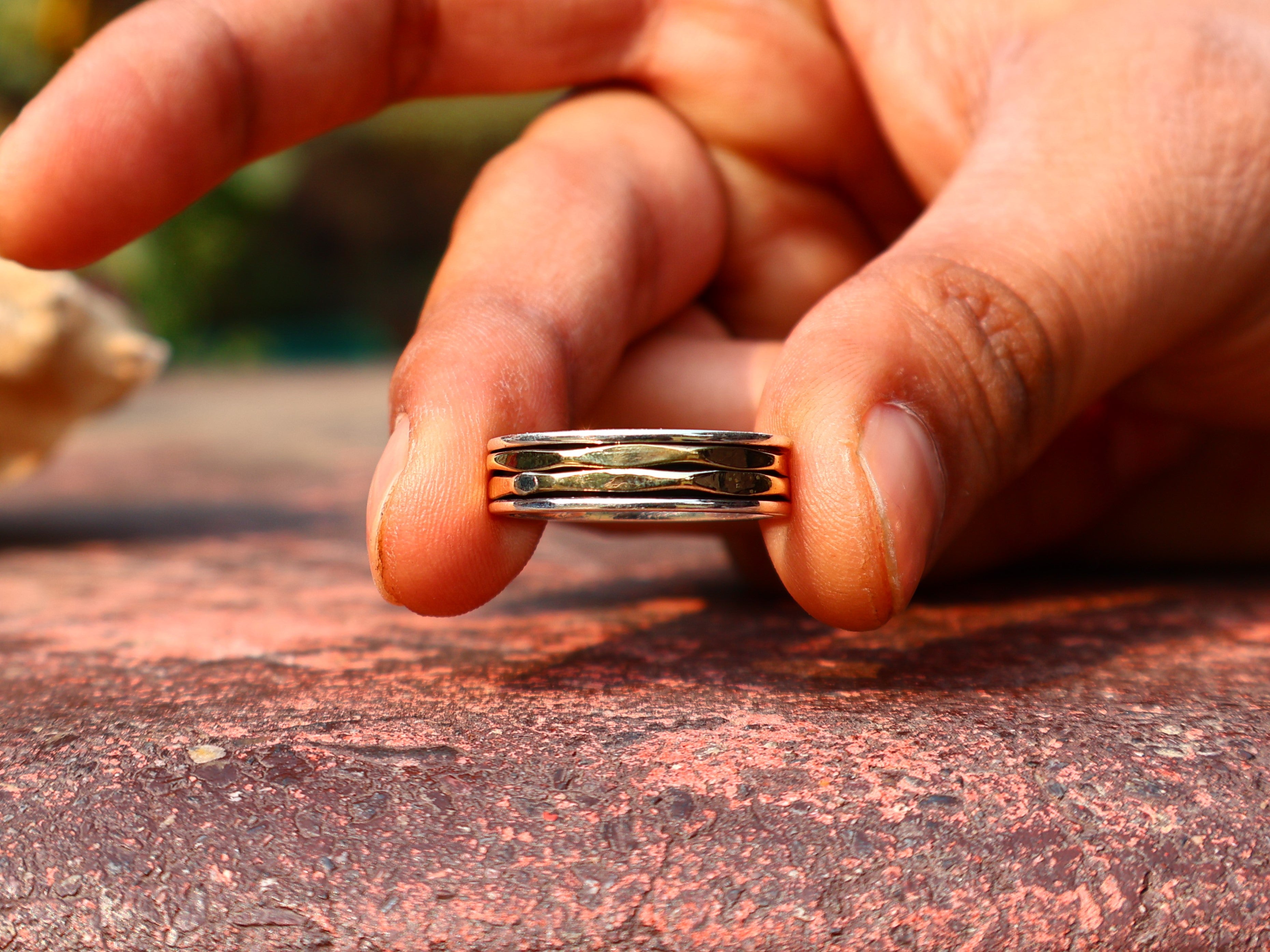 Spinner-Bandring, 925er Silberring, Silber-Bandring, handgefertigter Silber-Spinner-Ring für Damen, Yoga-Ring, Geschenk für sie