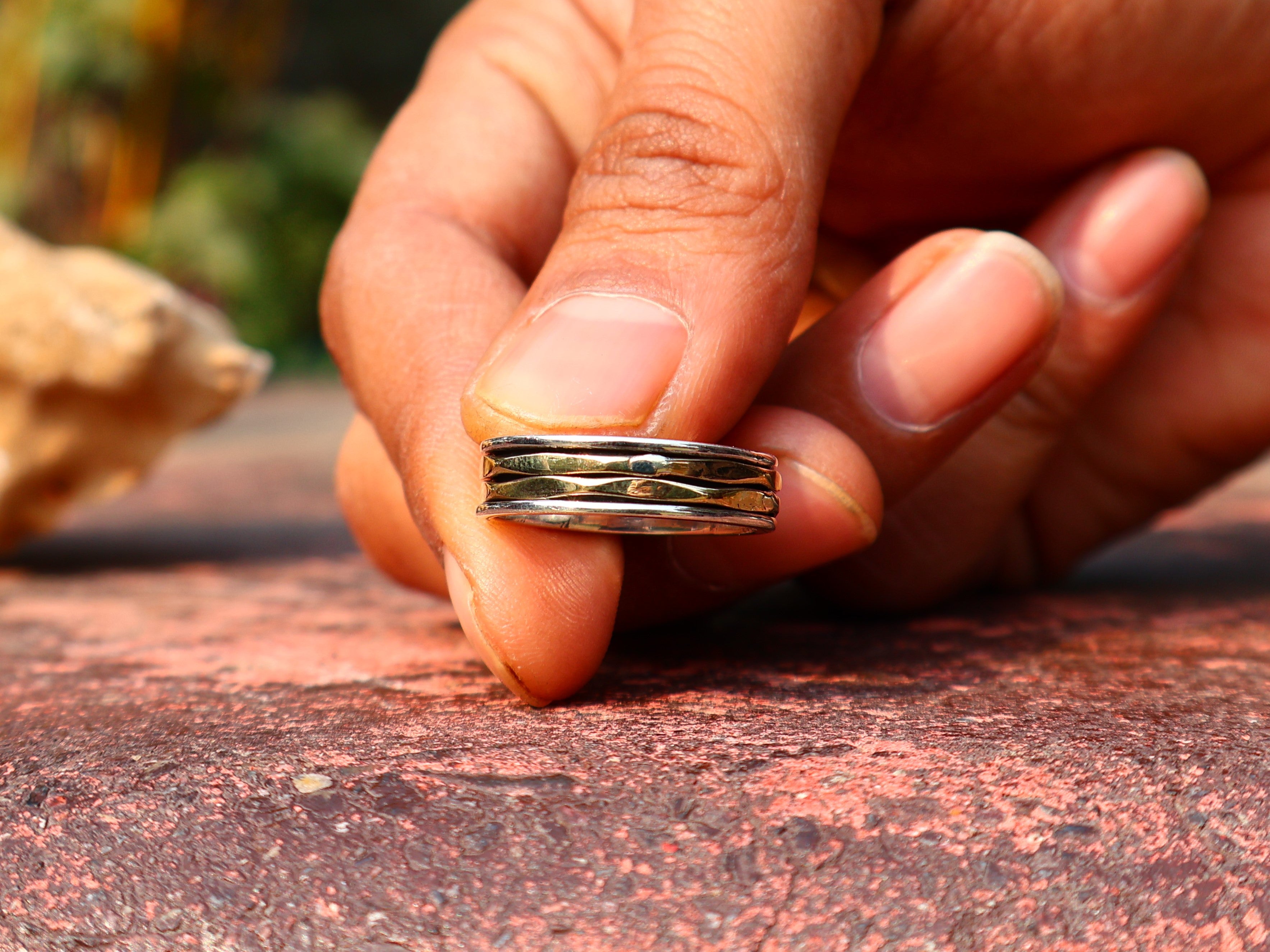 Spinner-Bandring, 925er Silberring, Silber-Bandring, handgefertigter Silber-Spinner-Ring für Damen, Yoga-Ring, Geschenk für sie