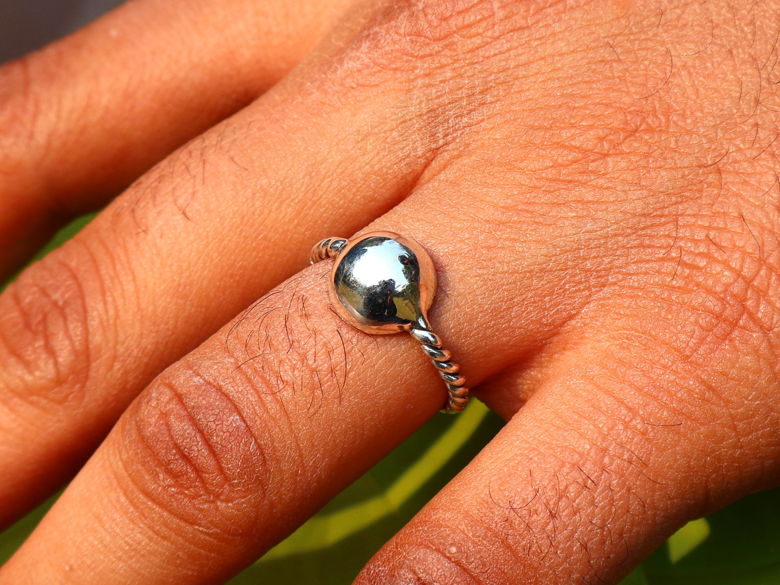 925 Sterling Silber Kugelring Kugelring Stapelring Handgemachter Ring Böhmischer Ring Geschenk für Sie