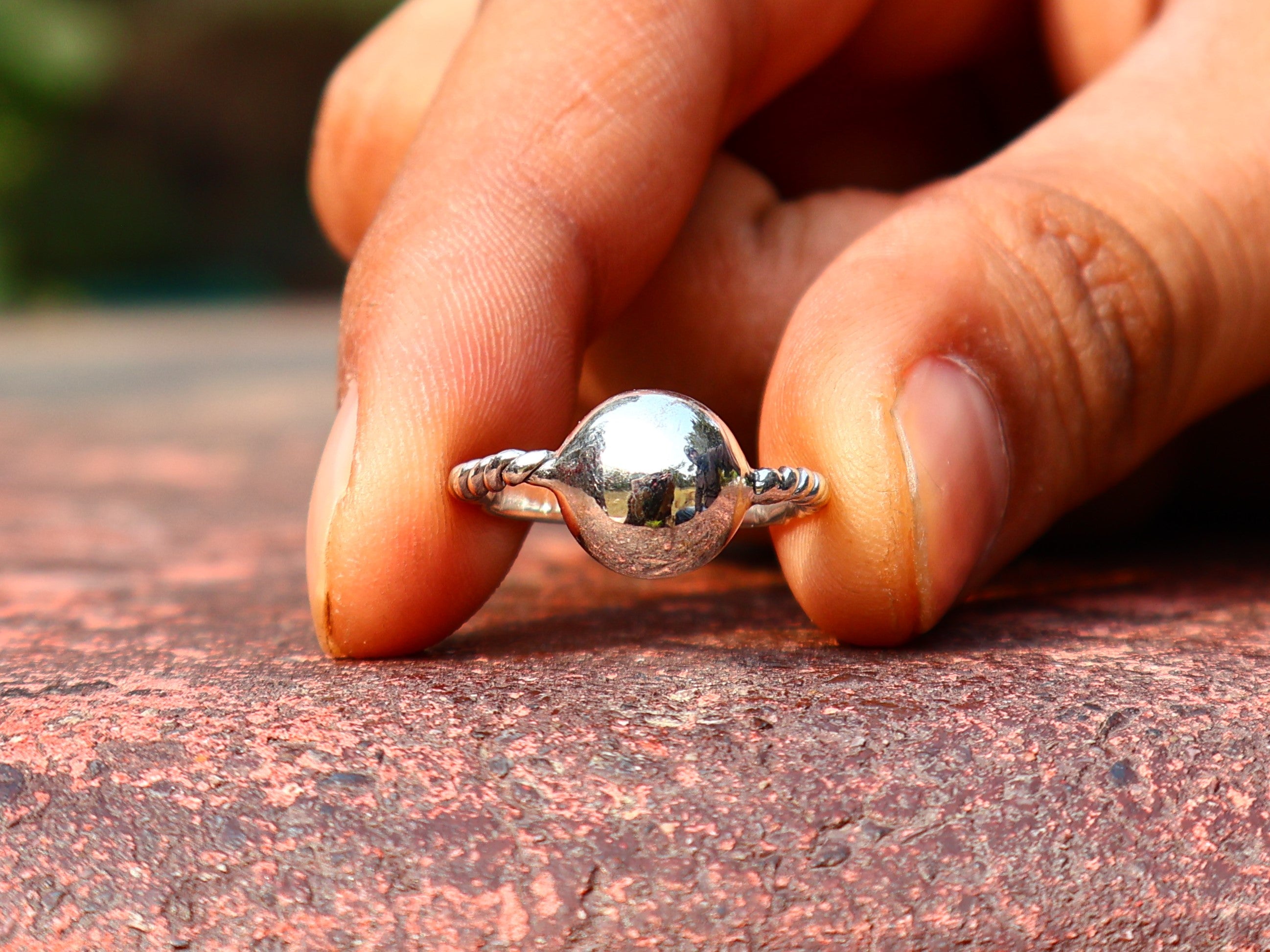 925 Sterling Silber Kugelring Kugelring Stapelring Handgemachter Ring Böhmischer Ring Geschenk für Sie