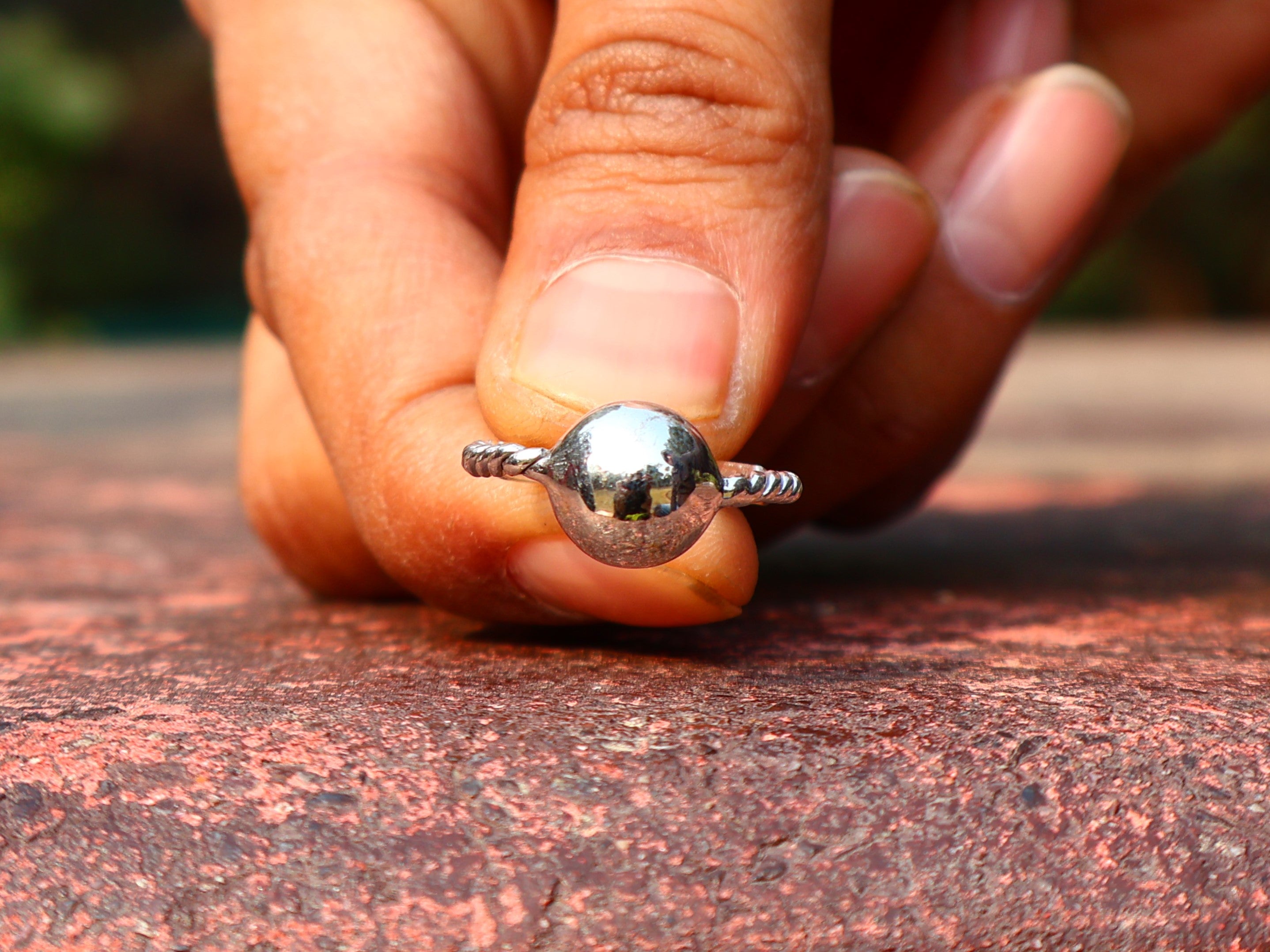 925 Sterling Silber Kugelring Kugelring Stapelring Handgemachter Ring Böhmischer Ring Geschenk für Sie