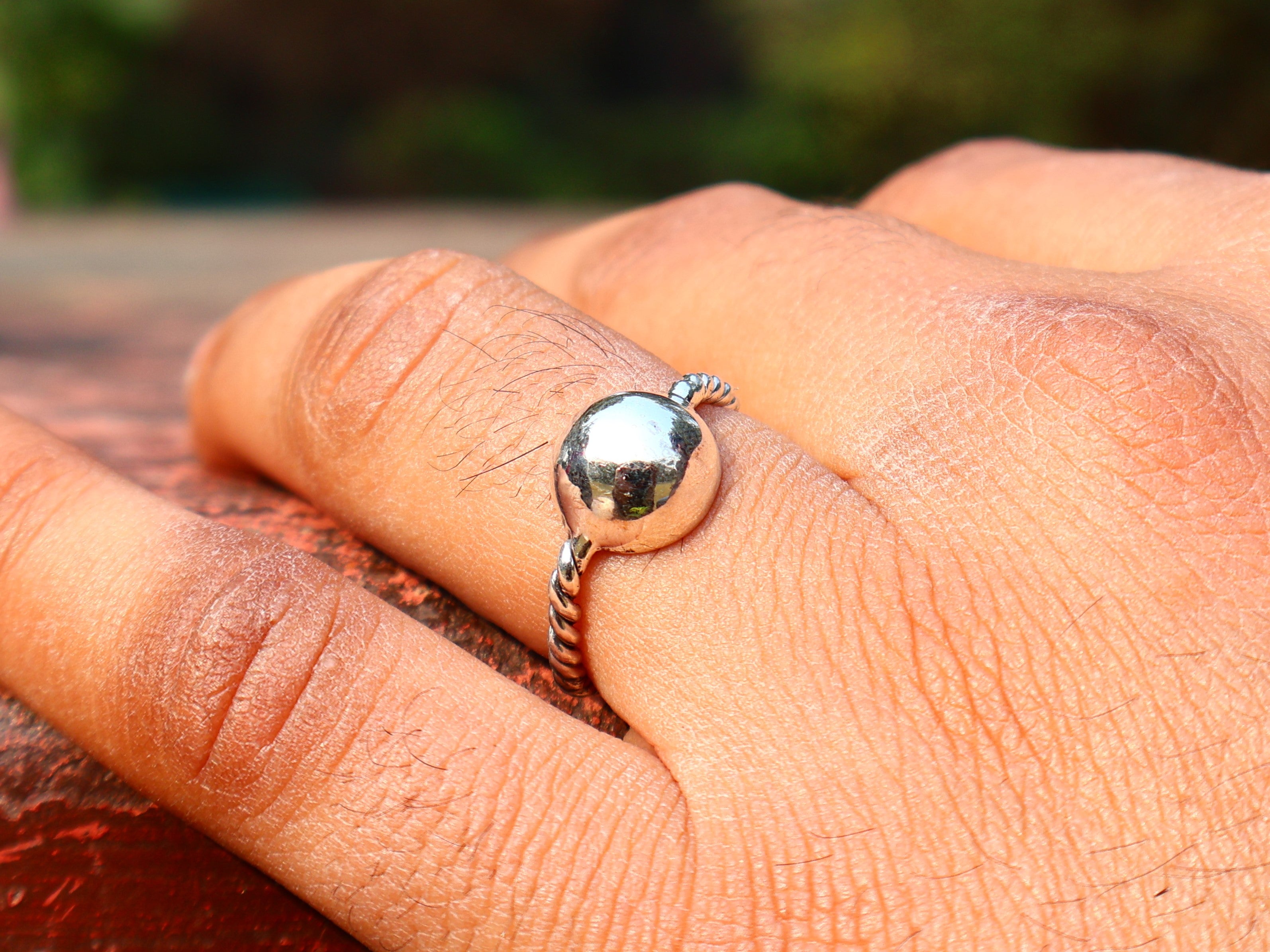 925 Sterling Silber Kugelring Kugelring Stapelring Handgemachter Ring Böhmischer Ring Geschenk für Sie